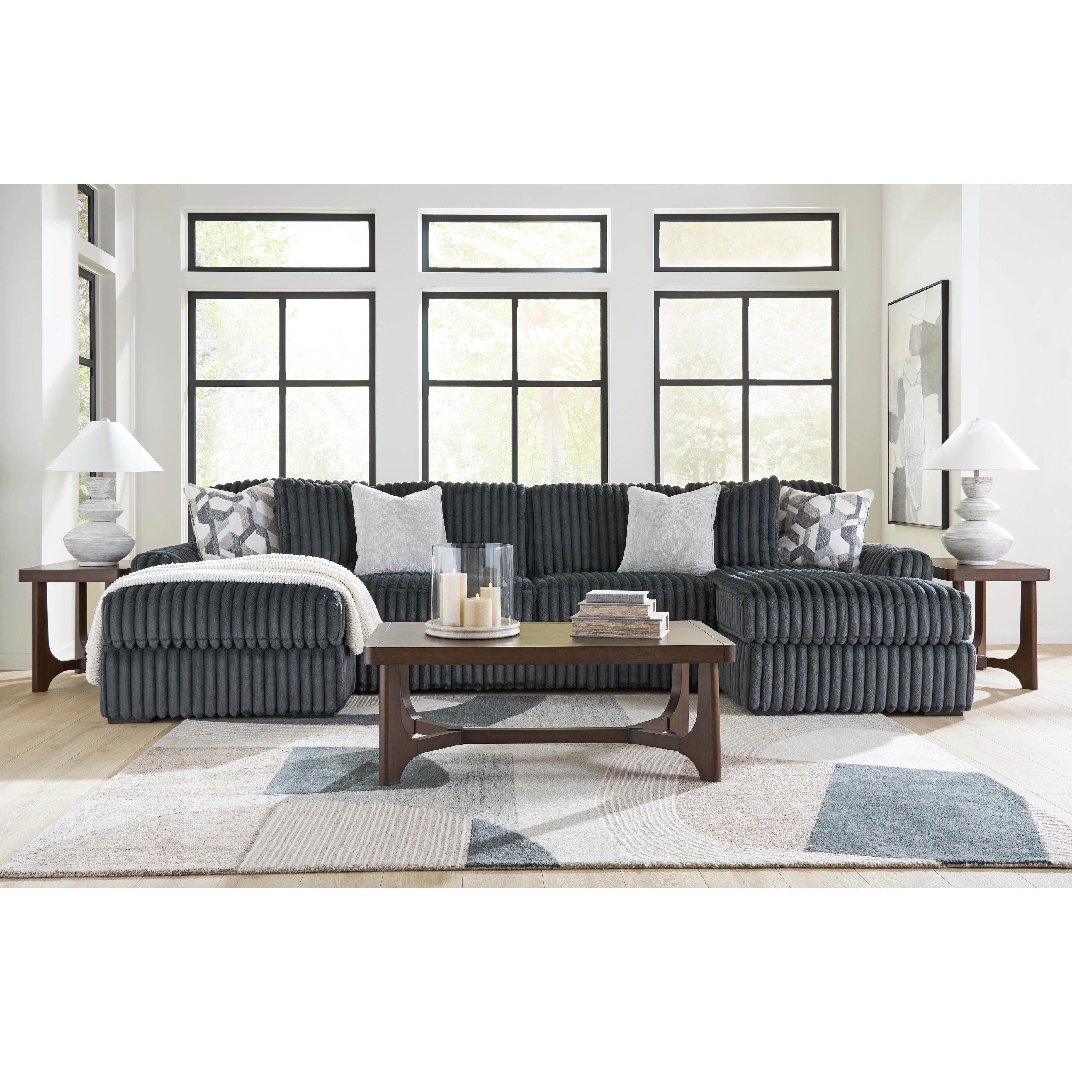  Manufacturer Color_Gunmetal --  Midnight-Madness 98105S7 3 pc Double Chaise Sectional IMAGE 2