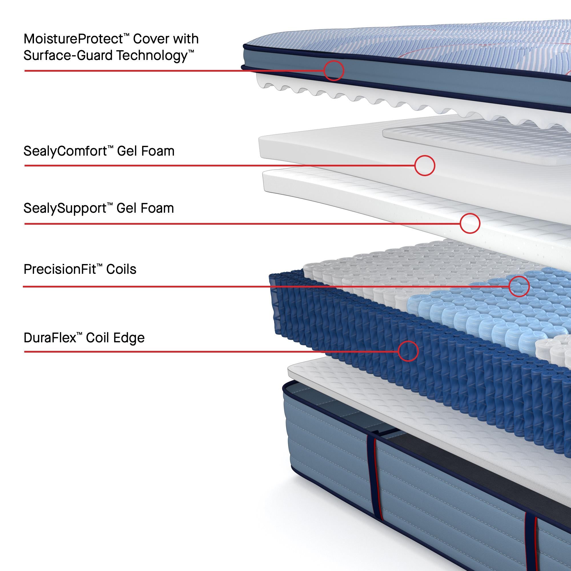  Sealy Patterson II Euro Pillow Top Soft Mattress (Twin) IMAGE 3