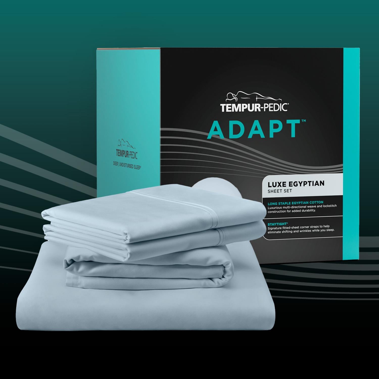 Tempur-Pedic TEMPUR-Adapt Luxe Egyptian Cotton Sheets - Sleepy Blue (Split King) IMAGE 18