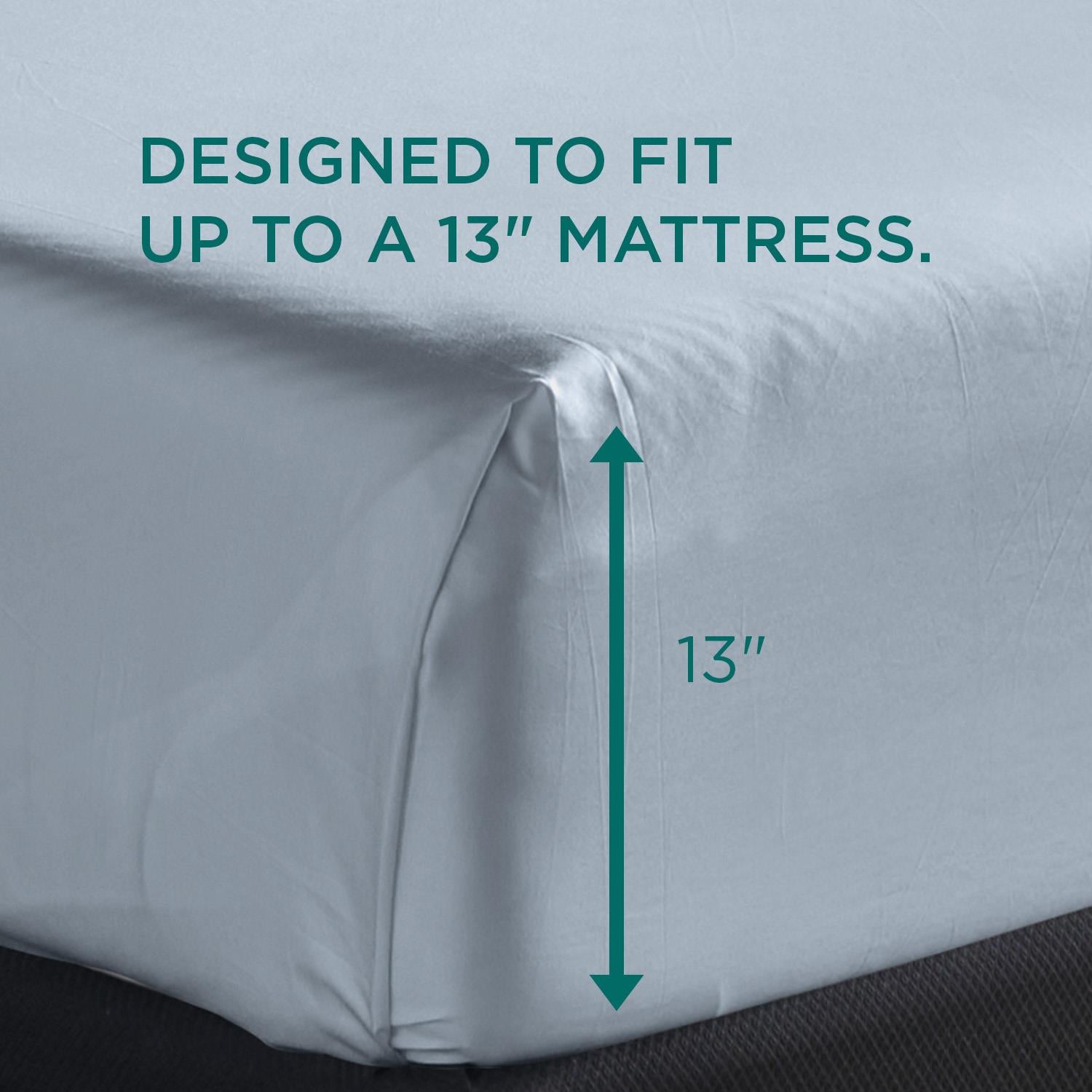  Tempur-Pedic TEMPUR-Adapt Luxe Egyptian Cotton Sheets - Sleepy Blue (Twin) IMAGE 13