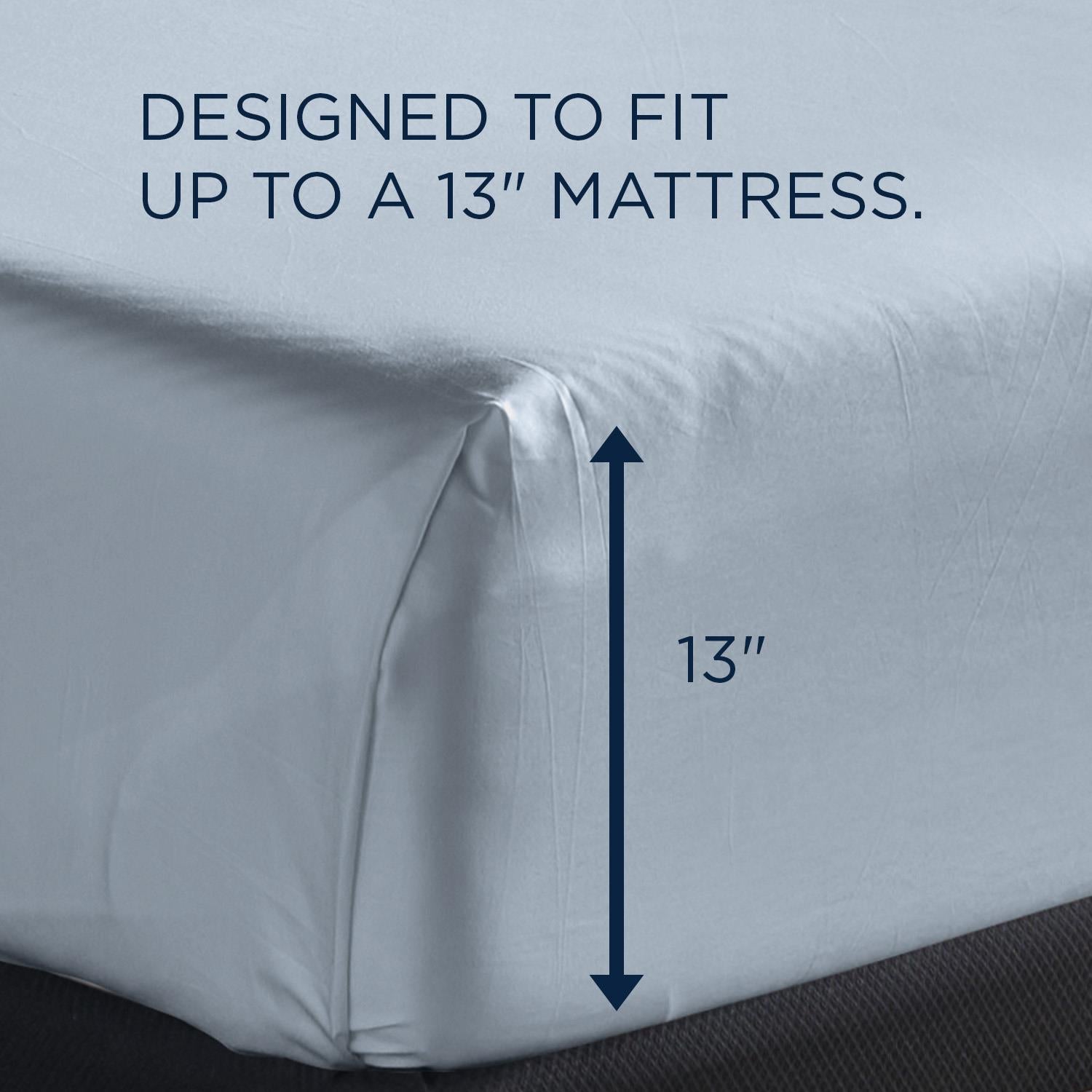  Tempur-Pedic TEMPUR Classic Cotton Sheet Set Sleepy Blue (Queen) IMAGE 3