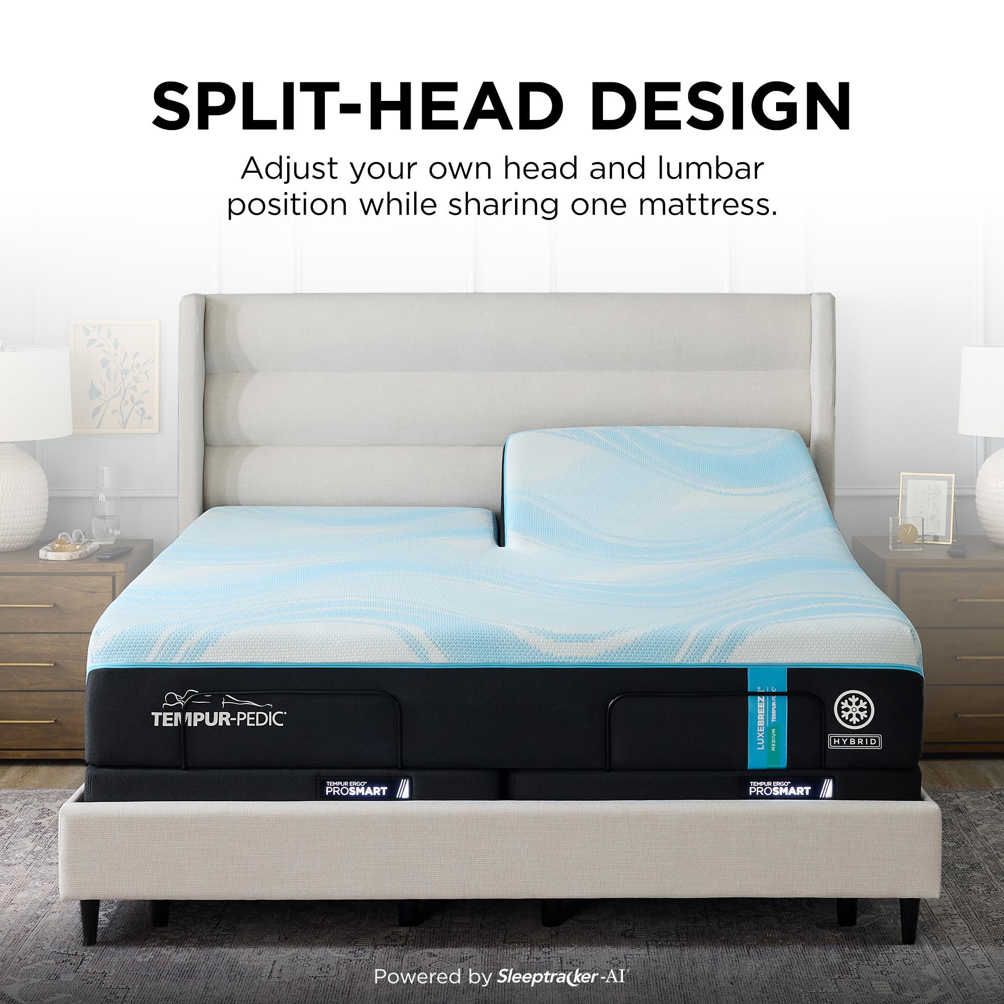  Size_Flex King --  Tempur-LuxeBreeze® Medium Hybrid Mattress (Split Head King) IMAGE 3