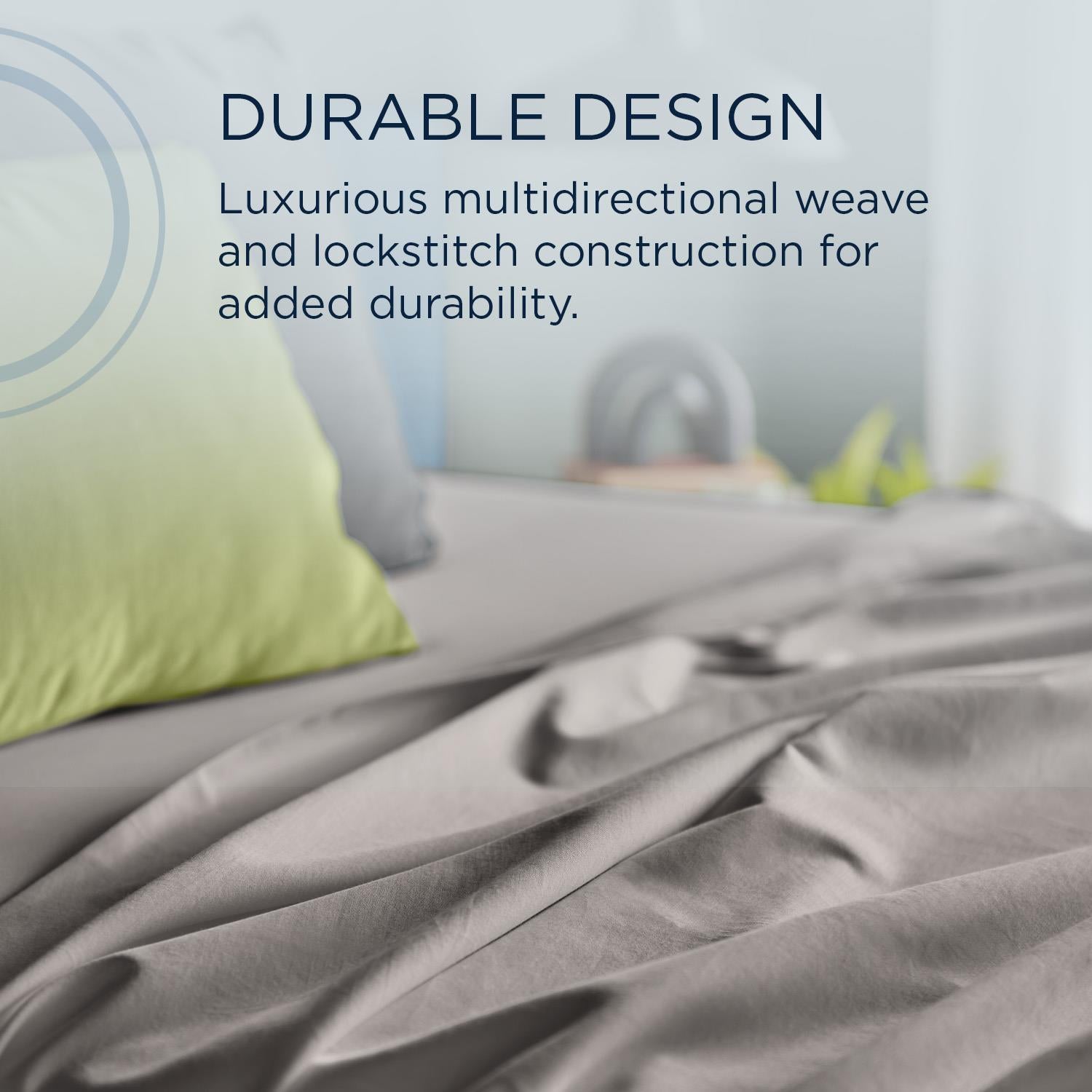 Tempur-Pedic TEMPUR Luxe Egyptian Cotton Pillowcase Set  Cool Gray (King) IMAGE 7