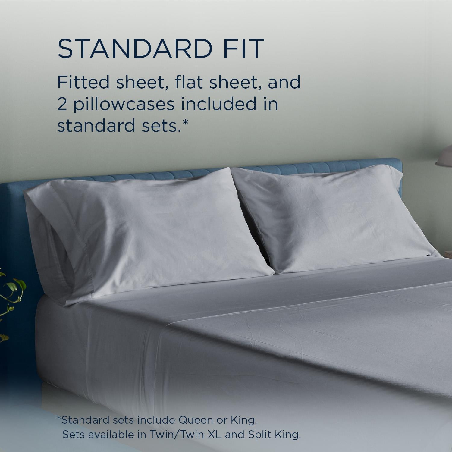  Tempur-Pedic TEMPUR Luxe Egyptian Cotton Pillowcase Set  Silver Mist (Queen) IMAGE 11