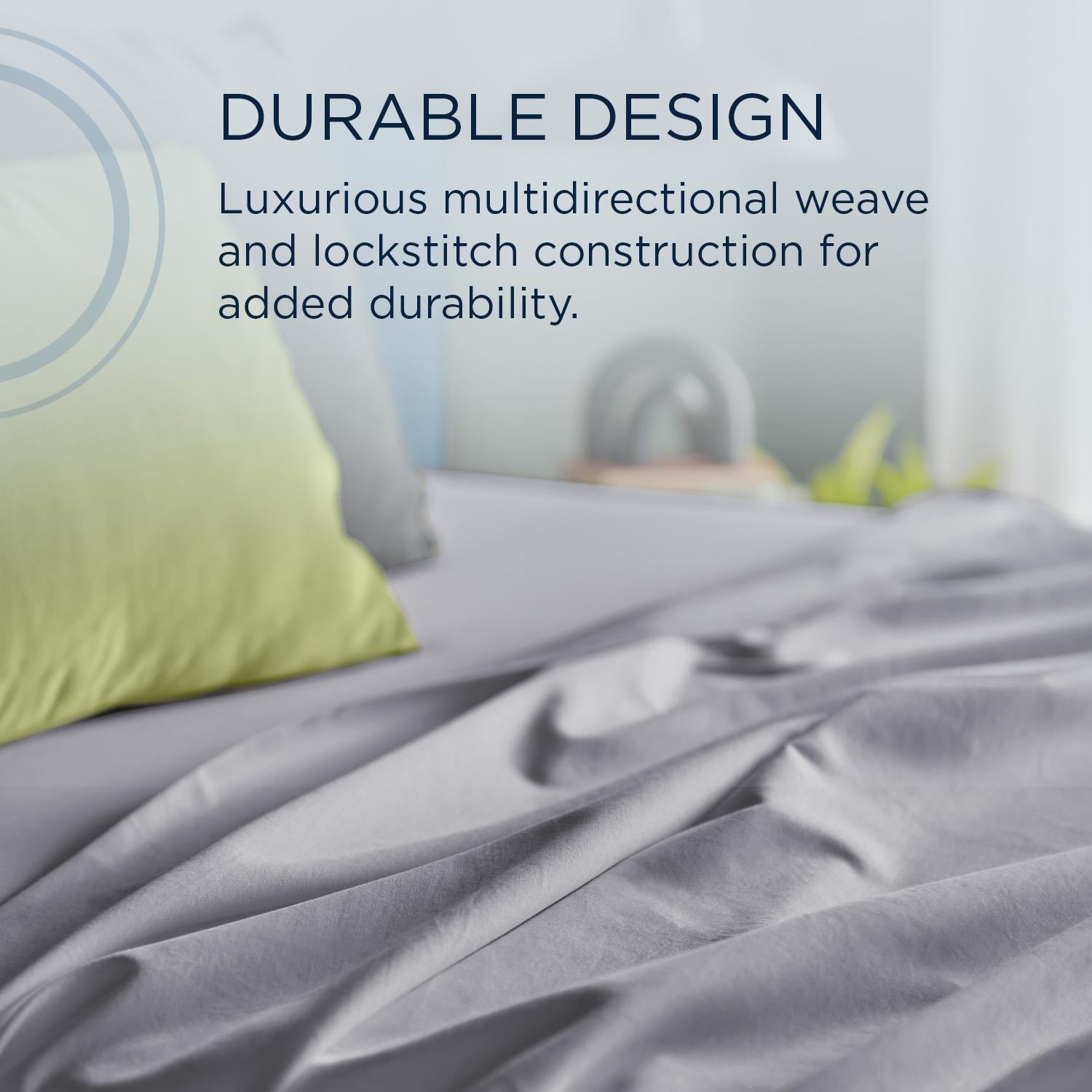  Tempur-Pedic TEMPUR Luxe Egyptian Cotton Pillowcase Set  Silver Mist (Queen) IMAGE 7