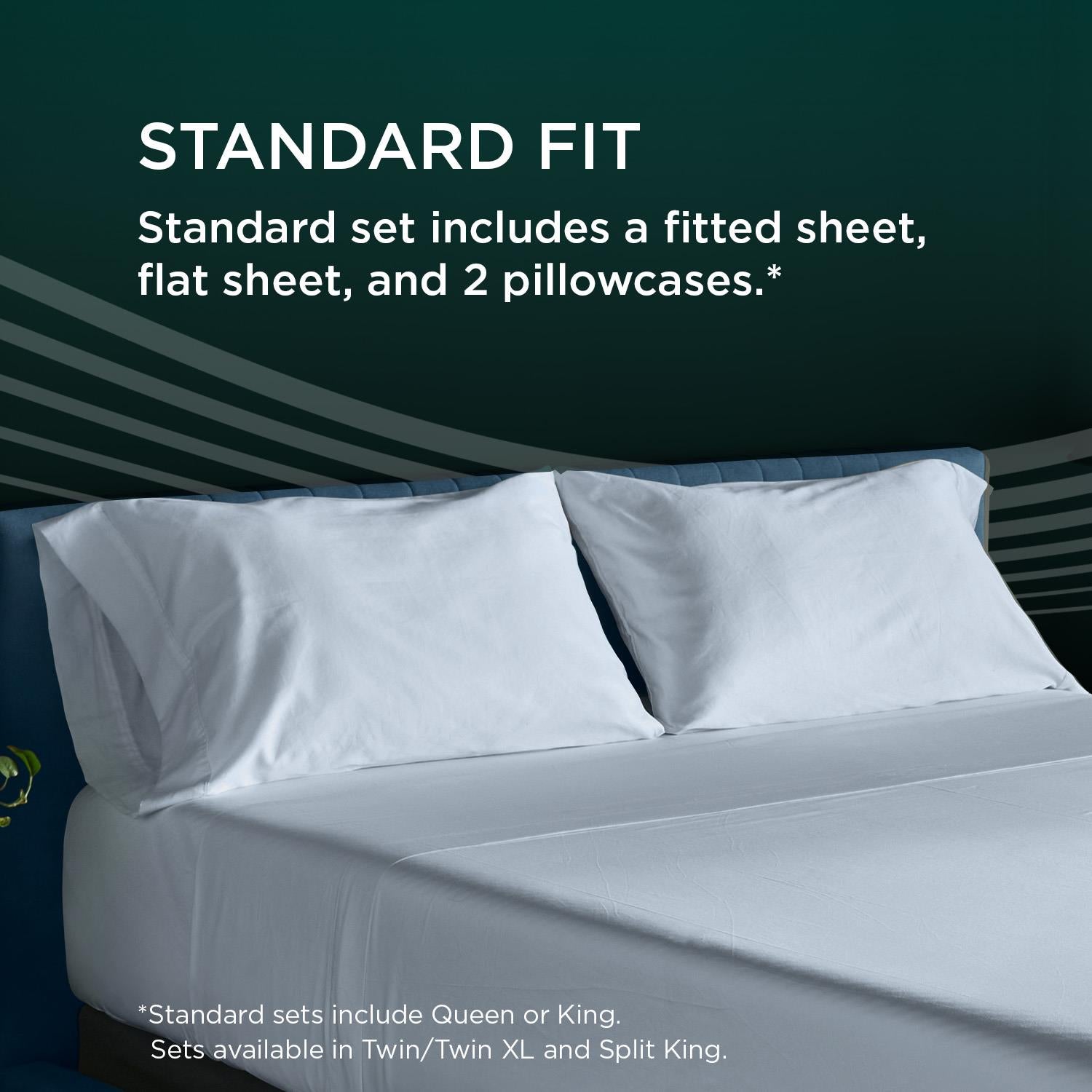  Tempur-Pedic TEMPUR Luxe Egyptian Cotton Pillowcase Set  Sleepy Blue (Queen) IMAGE 20