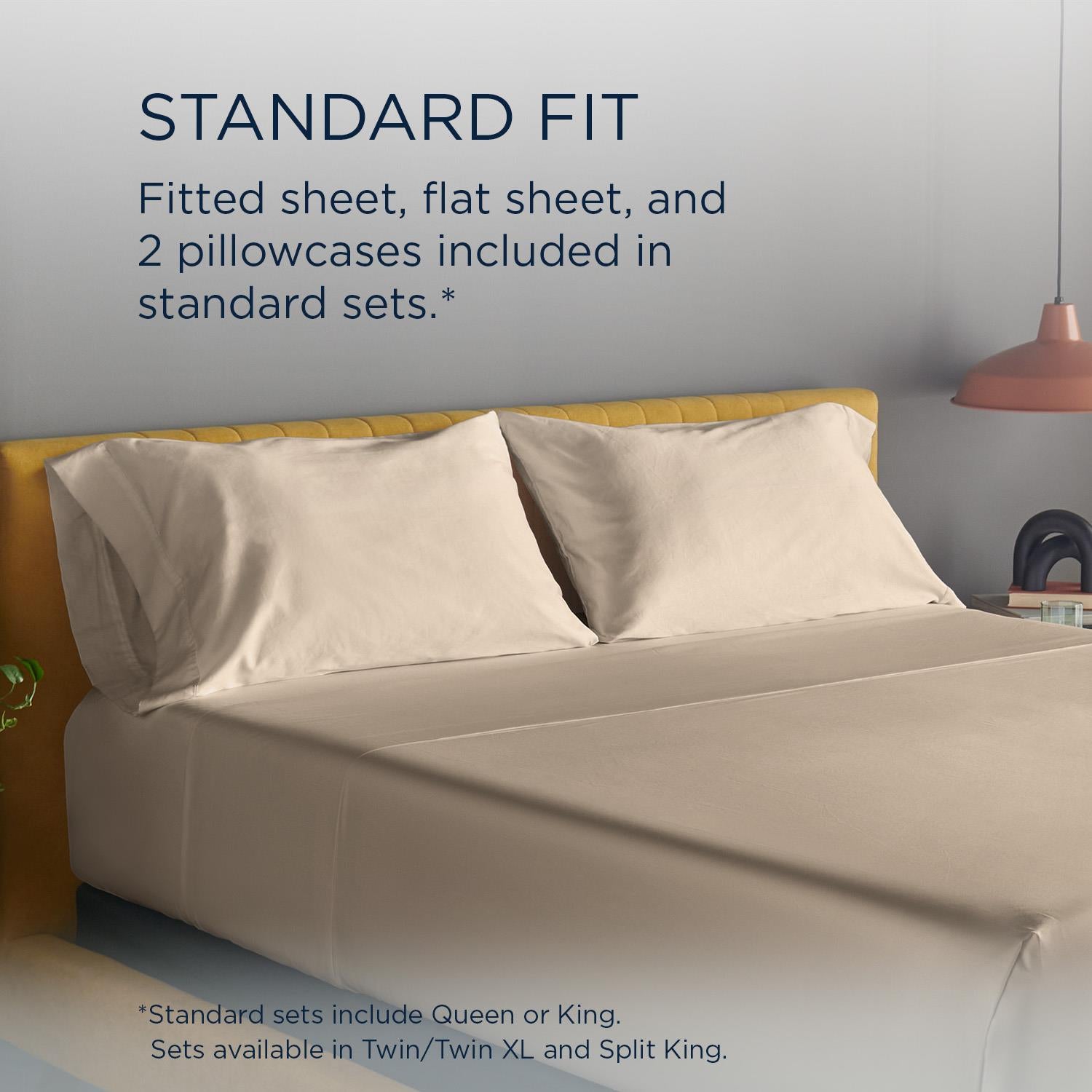  Tempur-Pedic TEMPUR Luxe Egyptian Cotton Sheet Set Sandstone (Twin) IMAGE 11