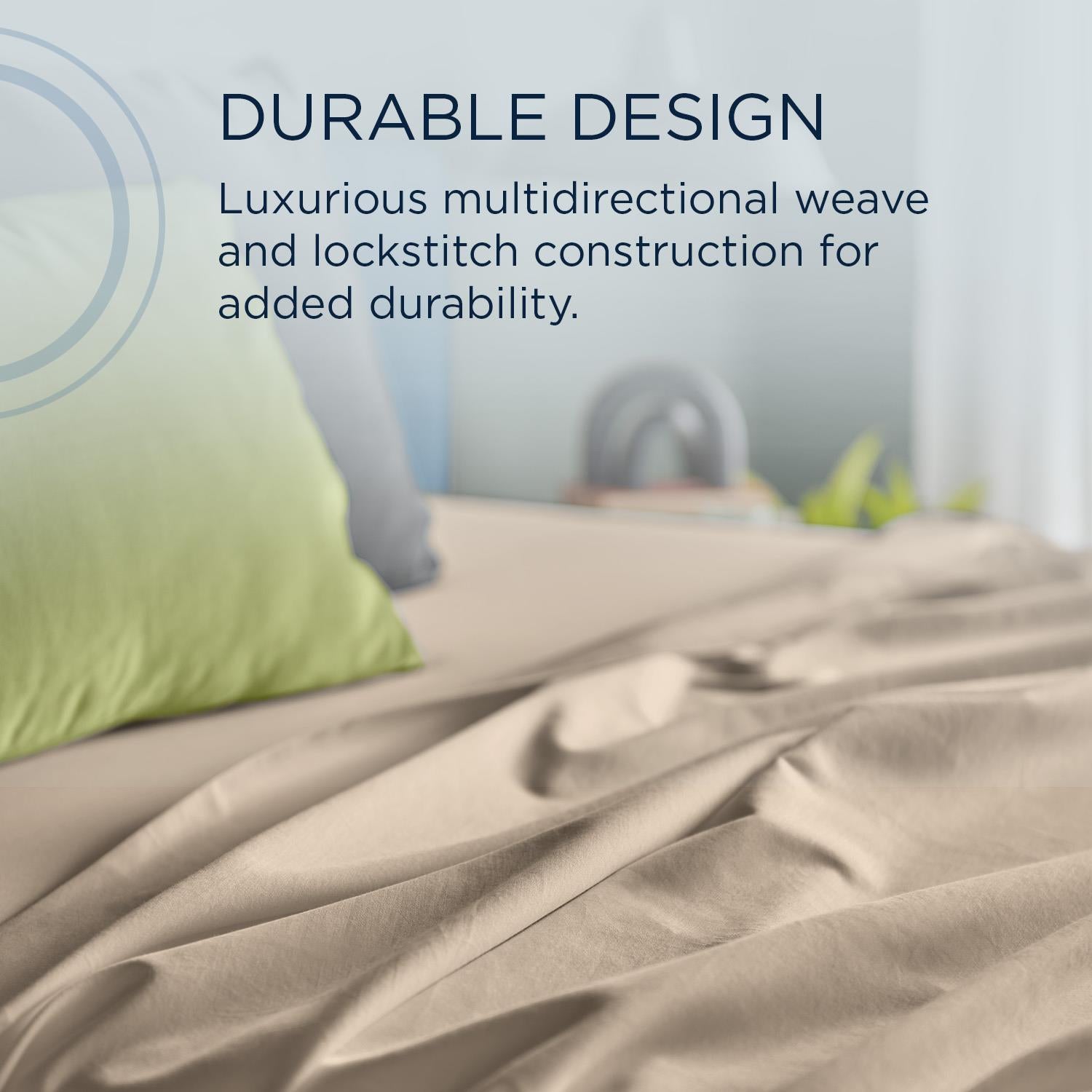  Tempur-Pedic TEMPUR Luxe Egyptian Cotton Sheet Set Sandstone (King) IMAGE 7
