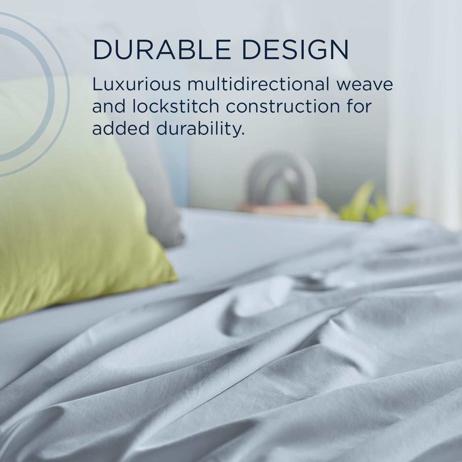 Tempur-Pedic TEMPUR Luxe Egyptian Cotton Sheet Set Sleepy Blue (King) IMAGE 7