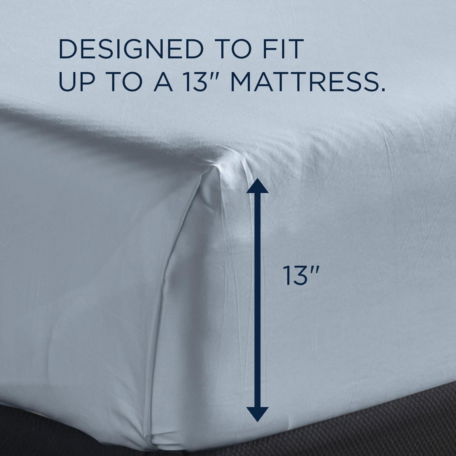  Tempur-Pedic TEMPUR Luxe Egyptian Cotton Sheet Set Sleepy Blue (Twin XL) IMAGE 3