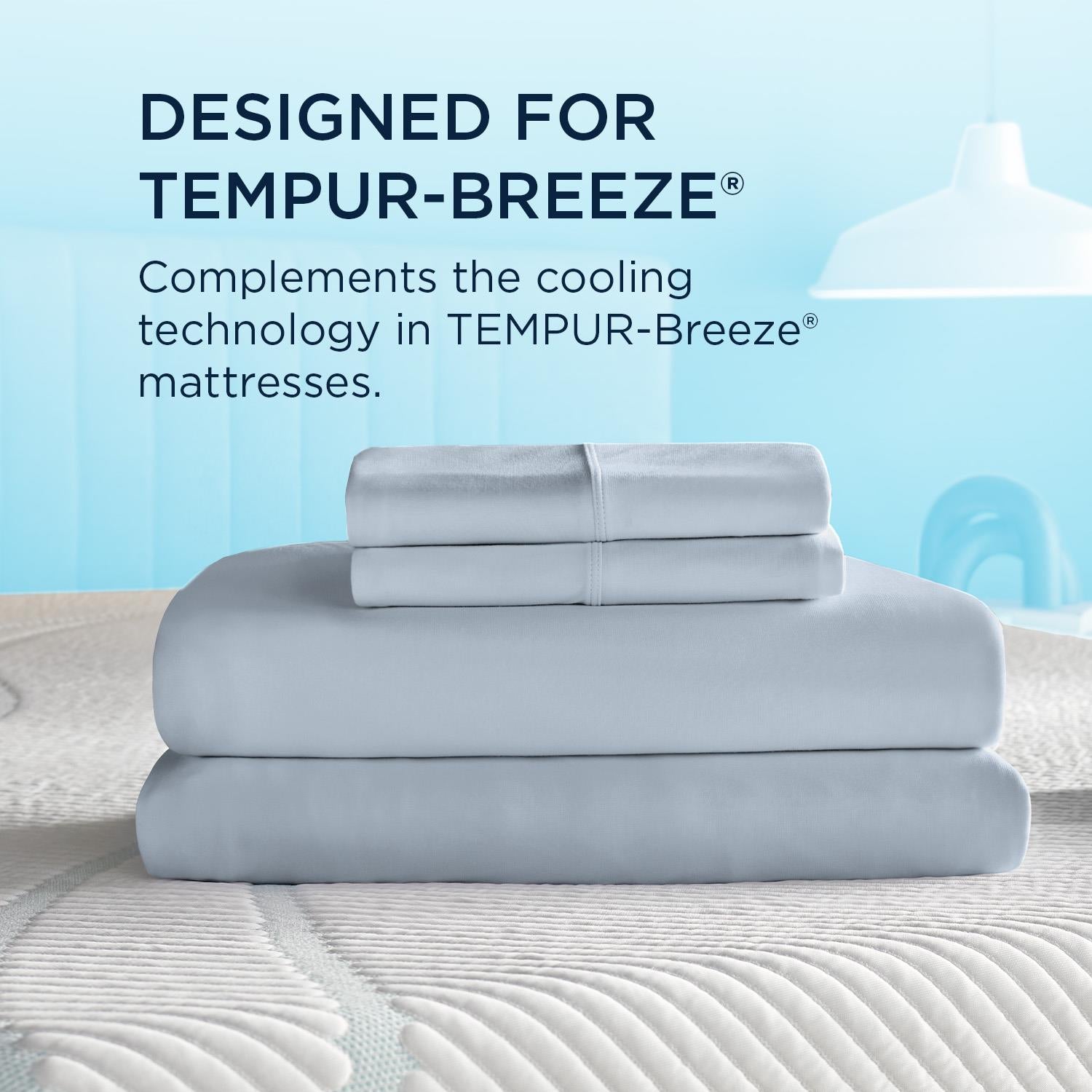  Tempur-Pedic Tempur-Pedic Breeze Pillowcase Set - Sleepy Blue (Queen) IMAGE 8