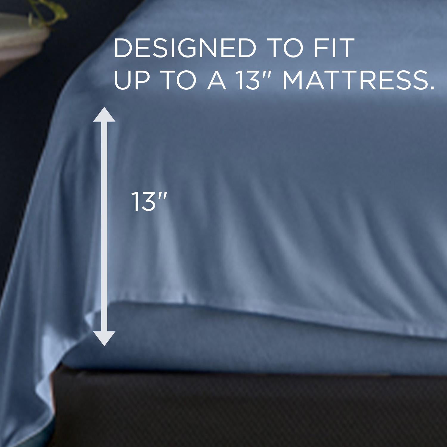  Tempur-Pedic TEMPUR Rayon from Bamboo Sheet Set Vintage Indigo (Twin XL) IMAGE 3