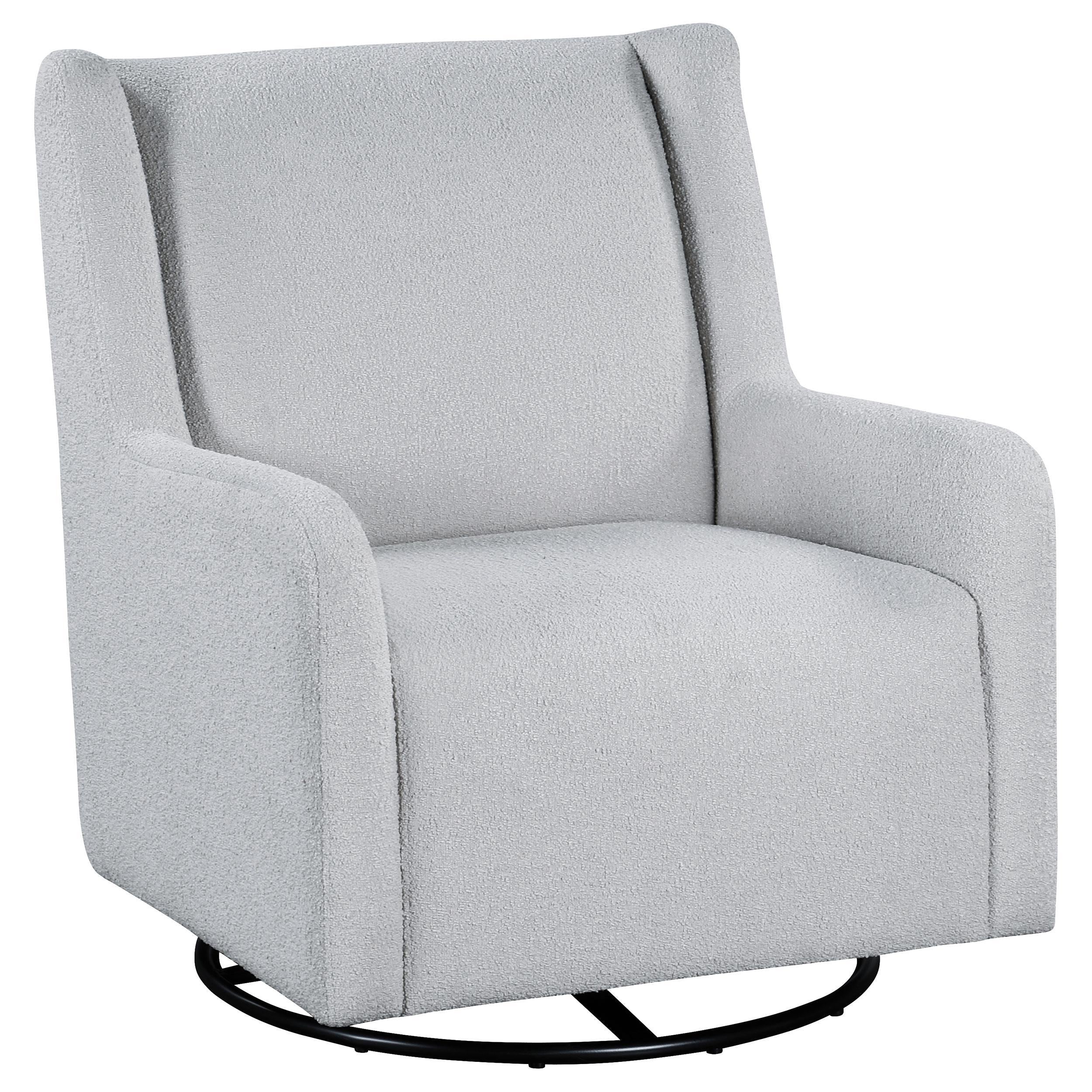  Coaster Furniture Serra 902454 Boucle Upholstered Swivel Glider - Dove Grey IMAGE 1