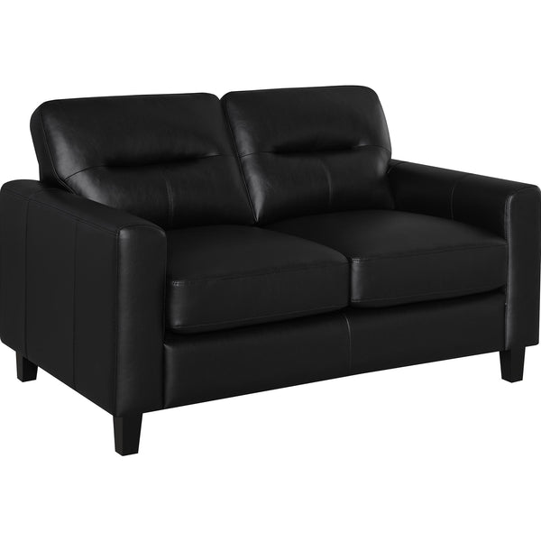 Coaster Furniture Scotland 504665 Faux Leather Upholstered Track Arm Loveseat - Black