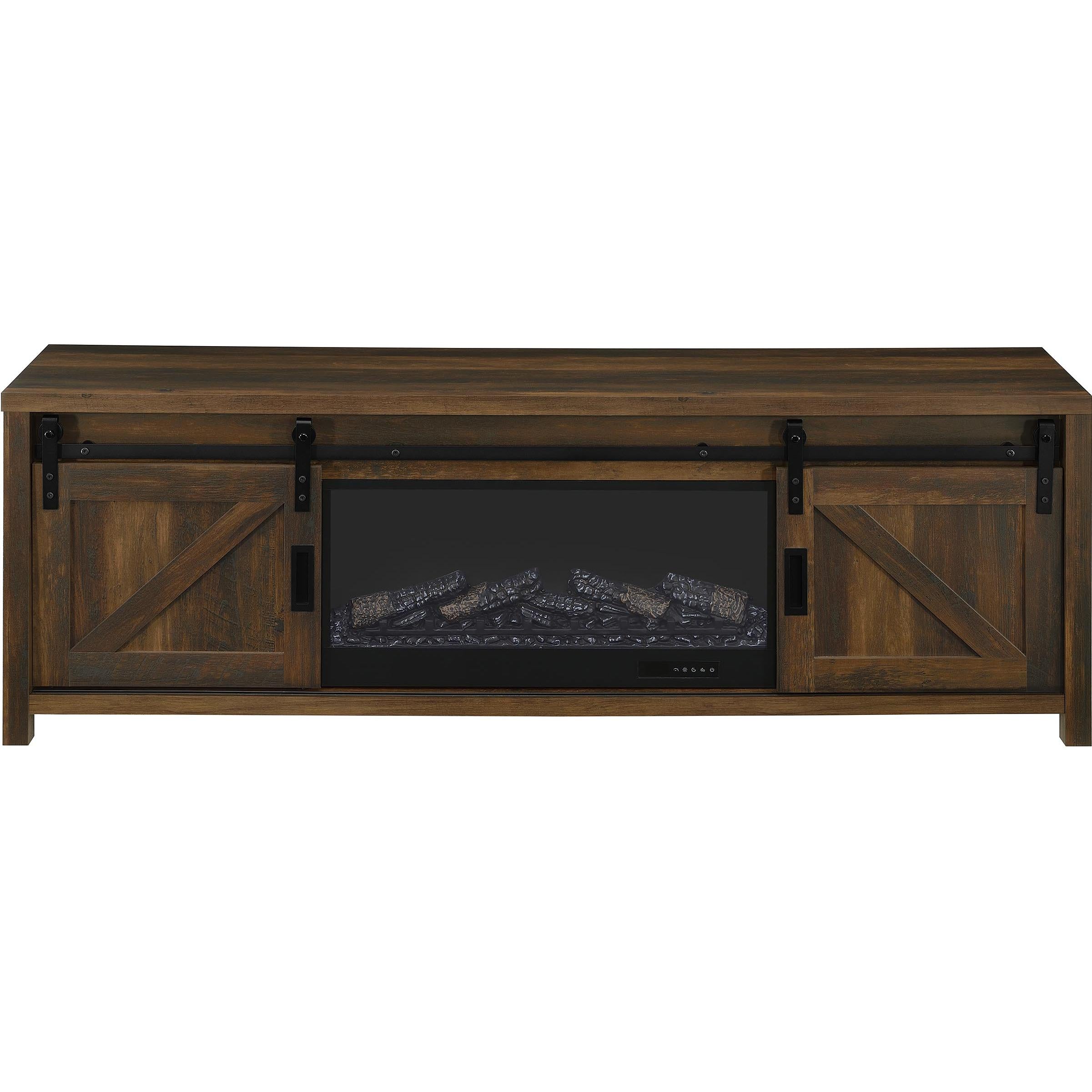  Coaster Furniture Enfield 722863 71-inch TV Stand Fireplace Media Console - Dark Pine IMAGE 4