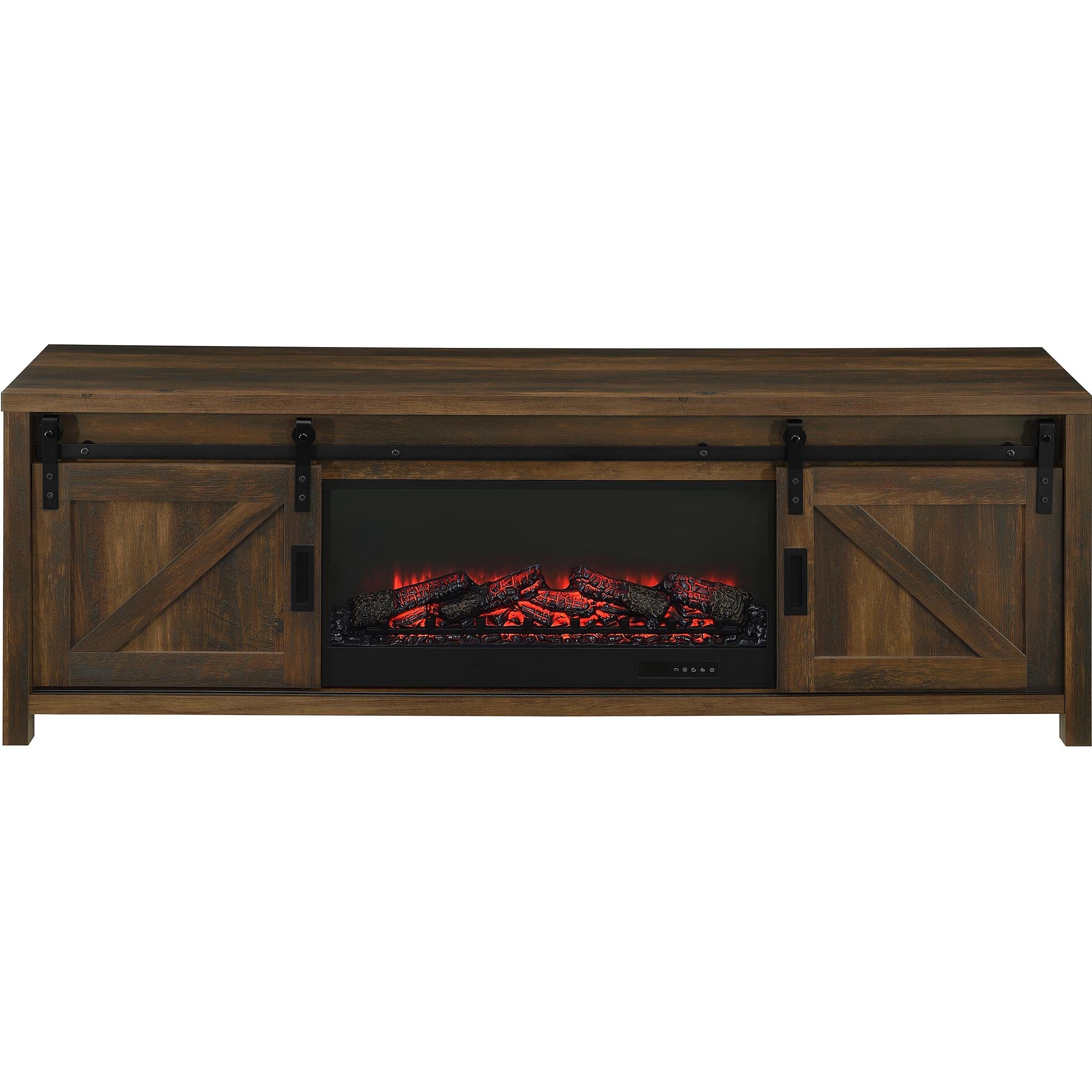  Coaster Furniture Enfield 722863 71-inch TV Stand Fireplace Media Console - Dark Pine IMAGE 5