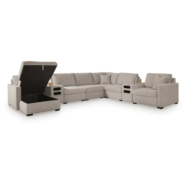 Benchcraft ModMax Luxe Fabric 8 pc Sectional 6860516S/6860527/6860527/6860546/6860546/6860546/6860565/6860577