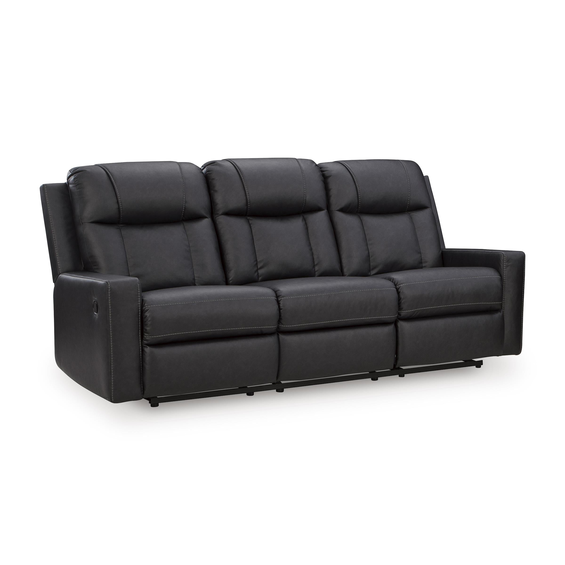  Manufacturer Color_Carbon --  Benchcraft Mackmenville Reclining Leather Look Sofa IMAGE 1
