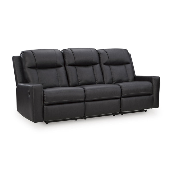 Benchcraft Mackmenville Reclining Leather Look Sofa