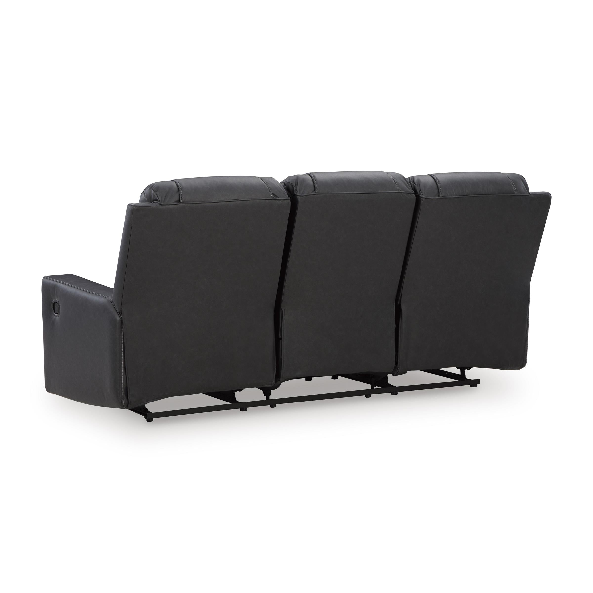  Manufacturer Color_Carbon --  Benchcraft Mackmenville Reclining Leather Look Sofa IMAGE 4