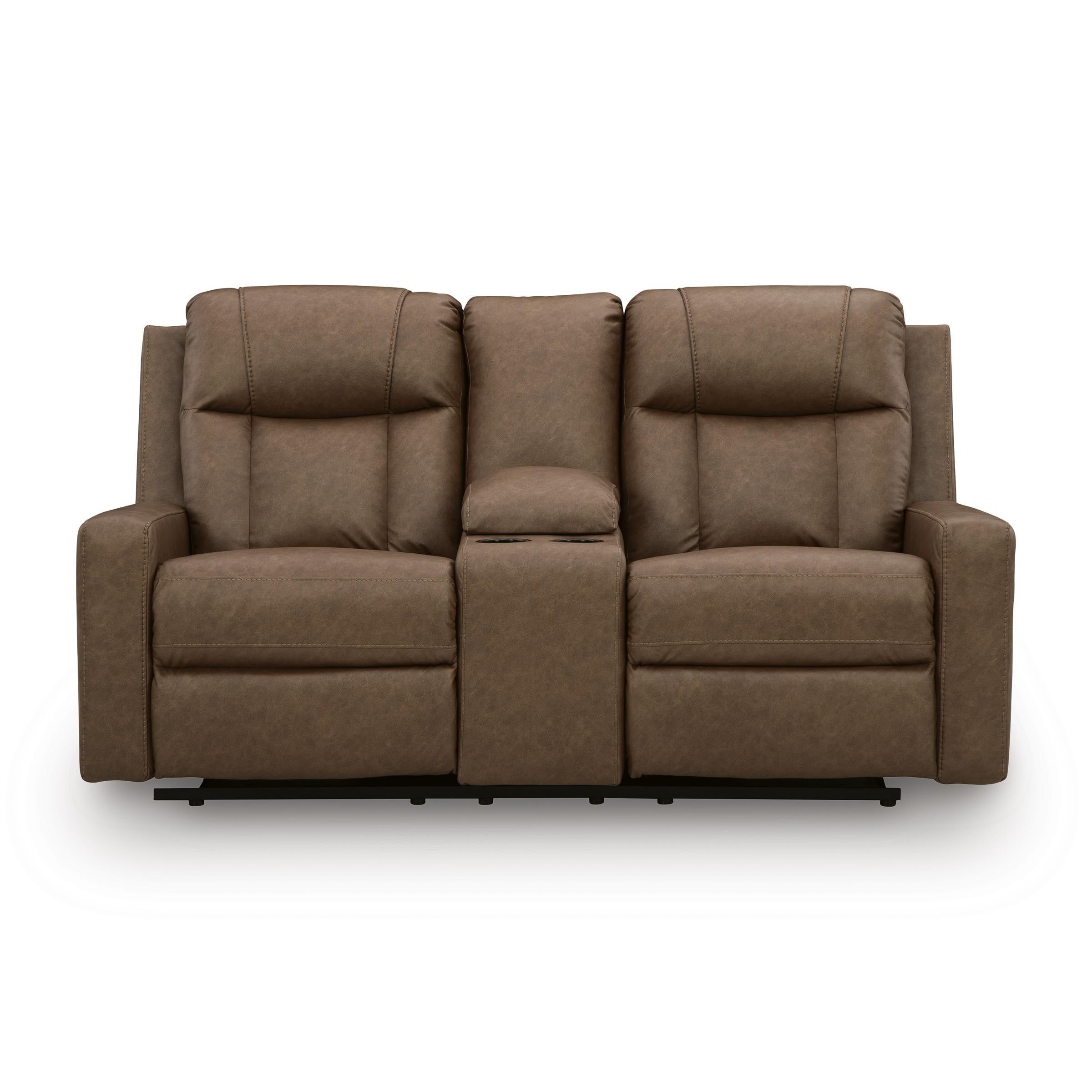 Manufacturer Color_Caramel --  Mackmenville 7471494 Double Reclining Loveseat with Console IMAGE 3