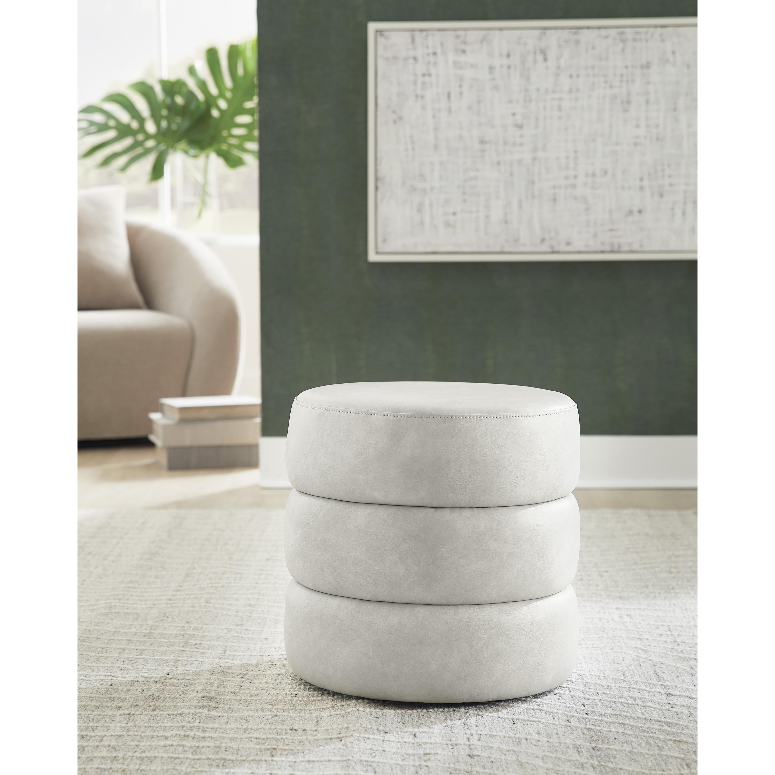  Manufacturer Color_Bone --  Ummi A3000792 Swivel Accent Ottoman IMAGE 2