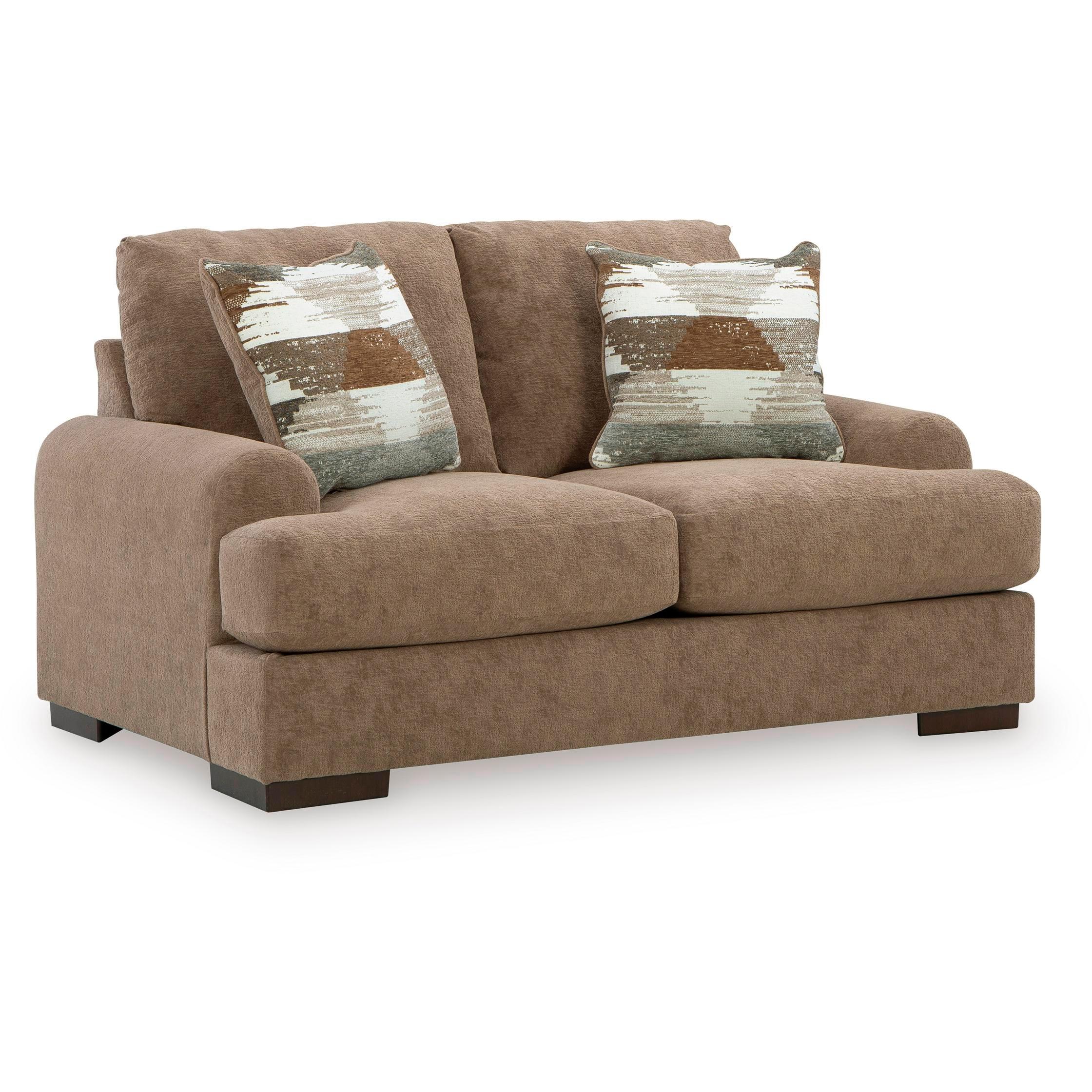  Manufacturer Color_Pecan --  Signature Design by Ashley Jayne Park Stationary Fabric Loveseat IMAGE 1