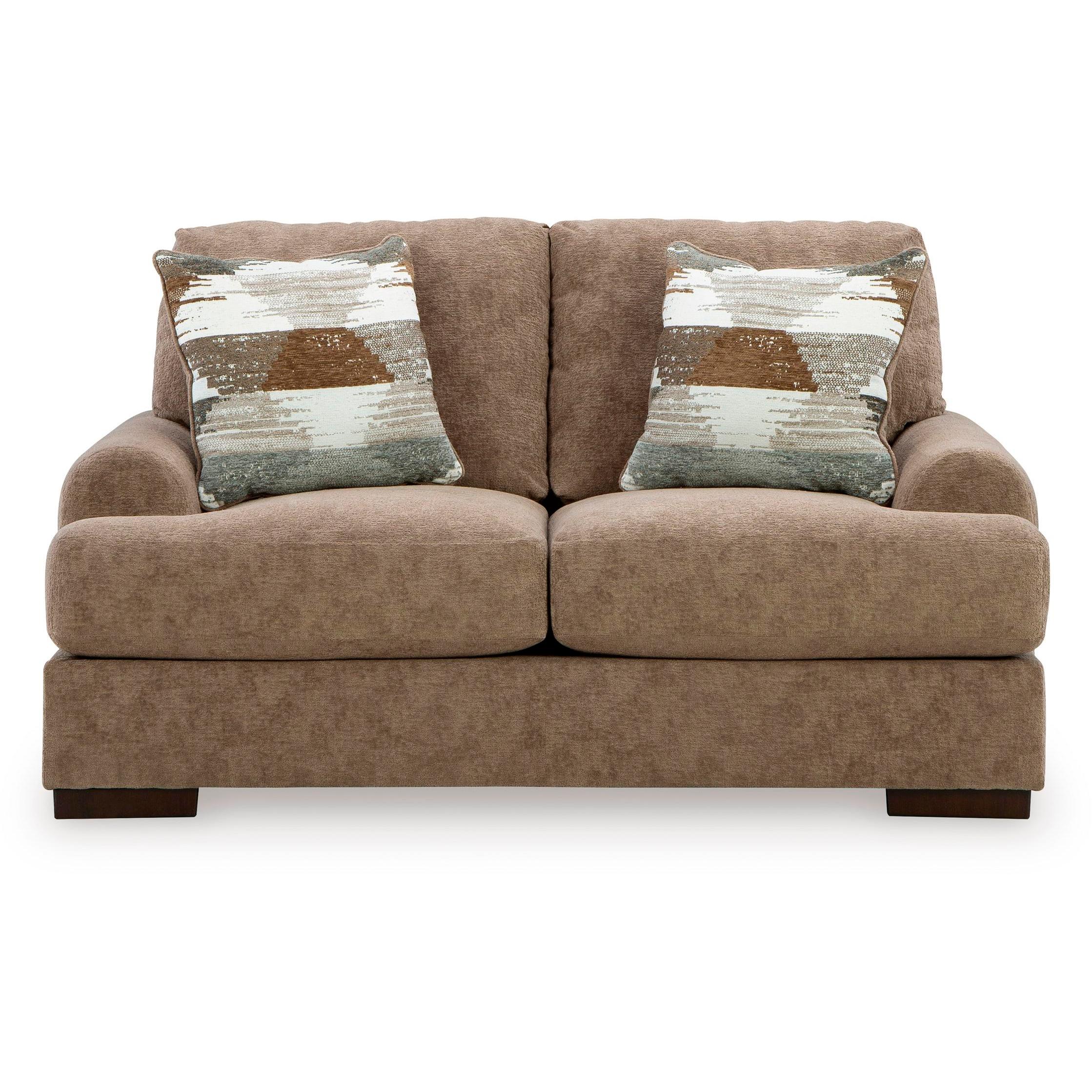  Manufacturer Color_Pecan --  Signature Design by Ashley Jayne Park Stationary Fabric Loveseat IMAGE 2