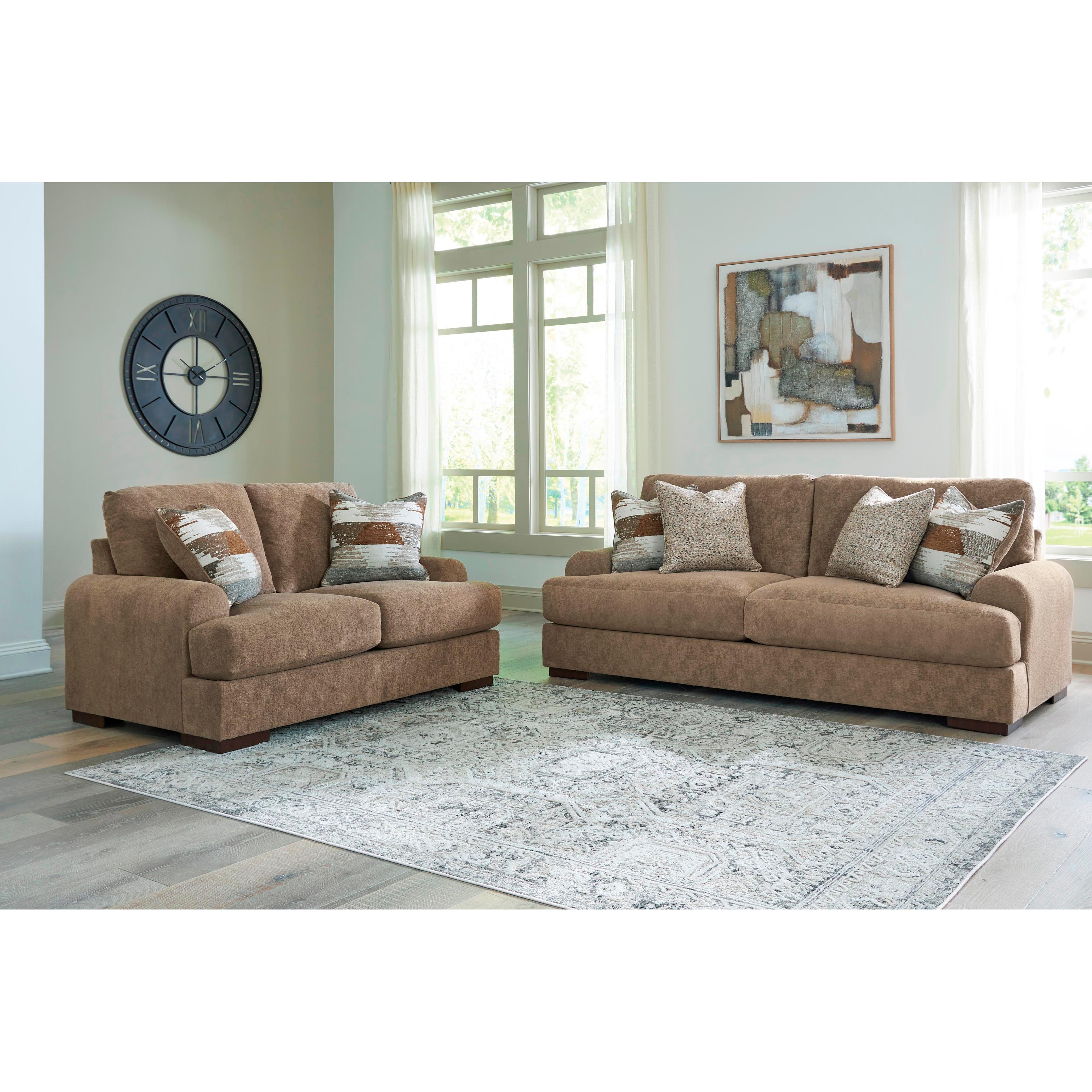  Manufacturer Color_Pecan --  Signature Design by Ashley Jayne Park Stationary Fabric Loveseat IMAGE 5