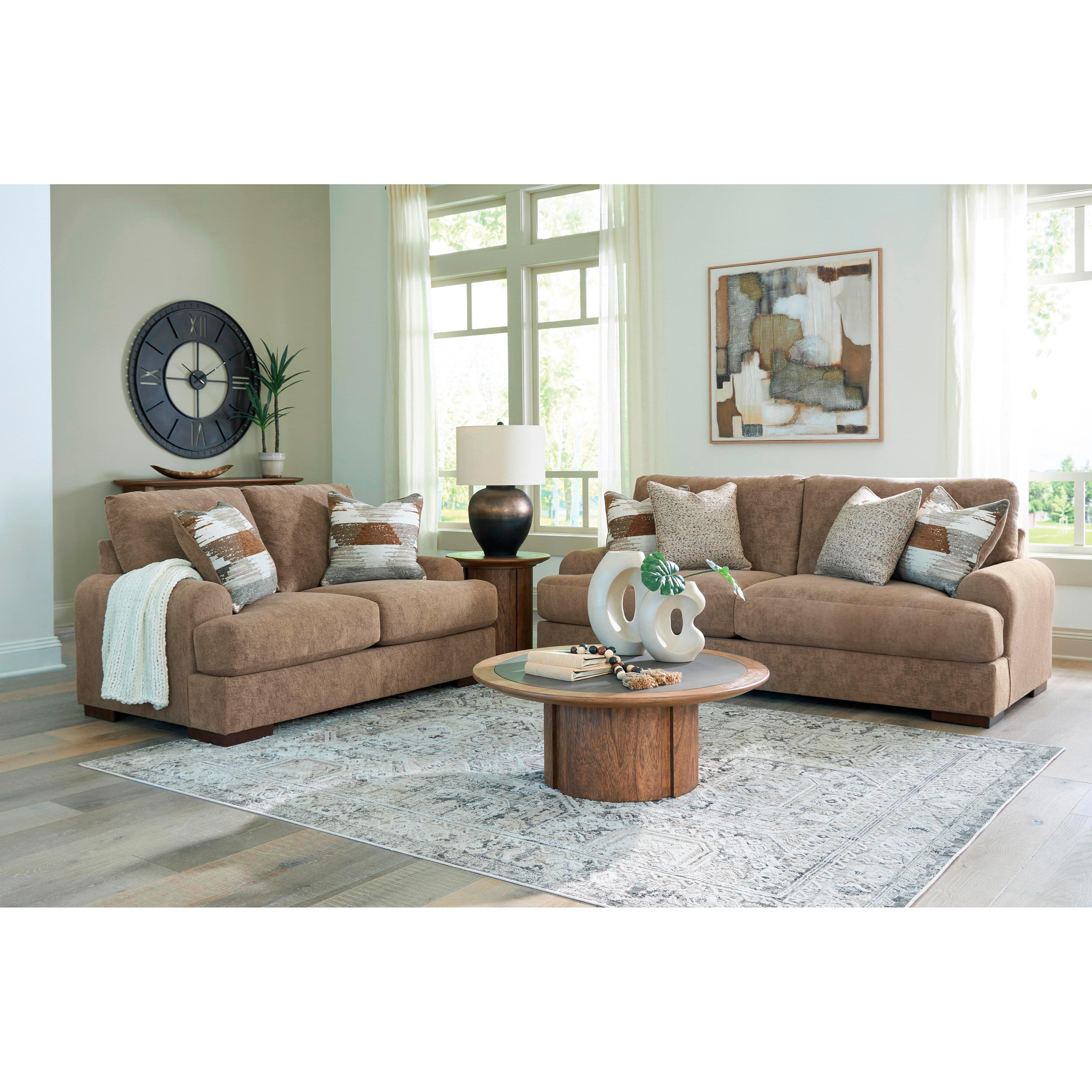  Manufacturer Color_Pecan --  Signature Design by Ashley Jayne Park Stationary Fabric Loveseat IMAGE 6