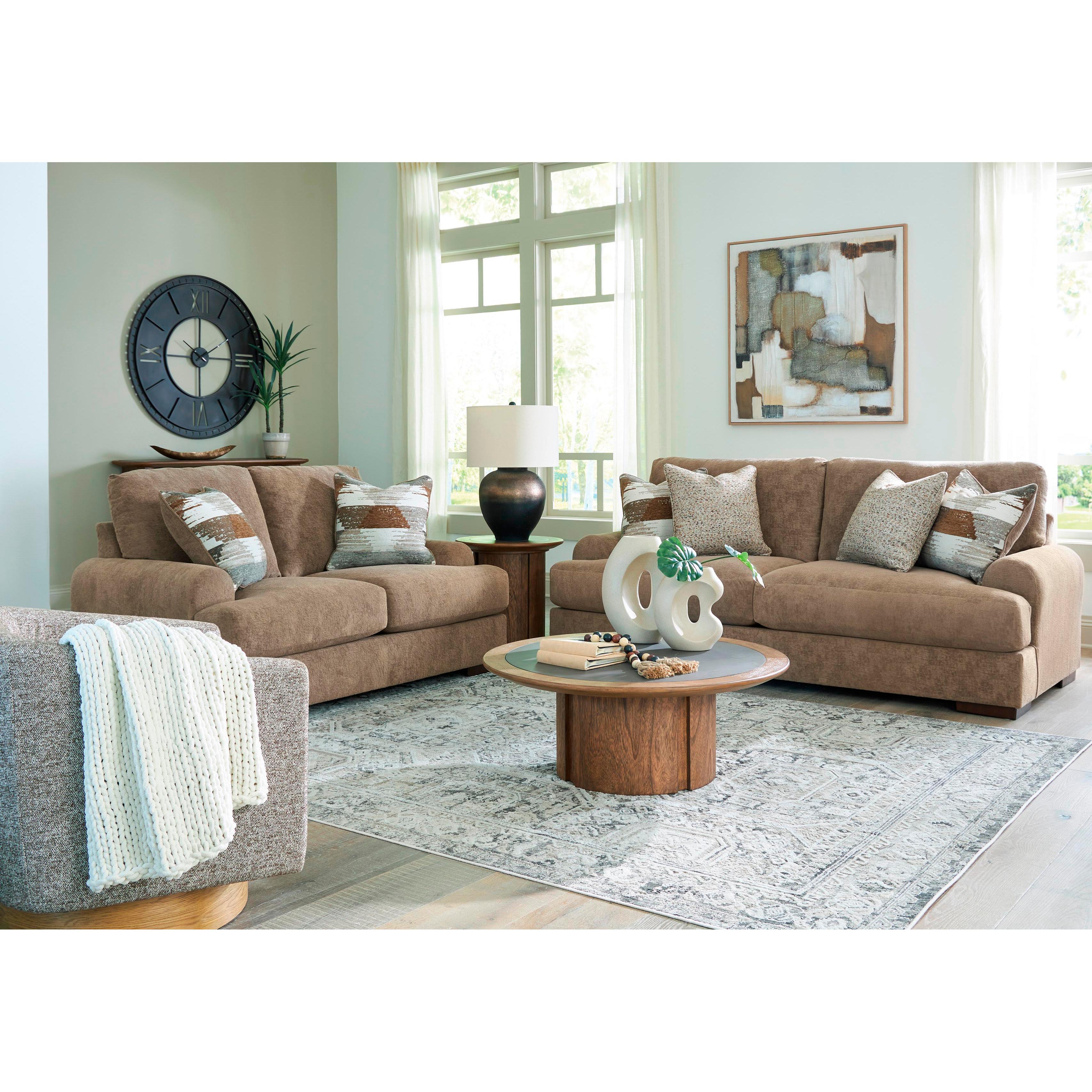  Manufacturer Color_Pecan --  Signature Design by Ashley Jayne Park Stationary Fabric Loveseat IMAGE 7