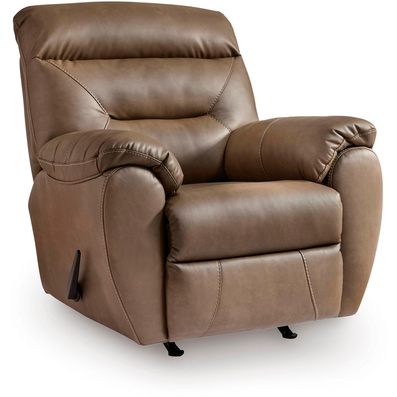  Manufacturer Color_Biscotti --  Signature Design by Ashley Elksworth Rocker Leather Look Recliner IMAGE 1