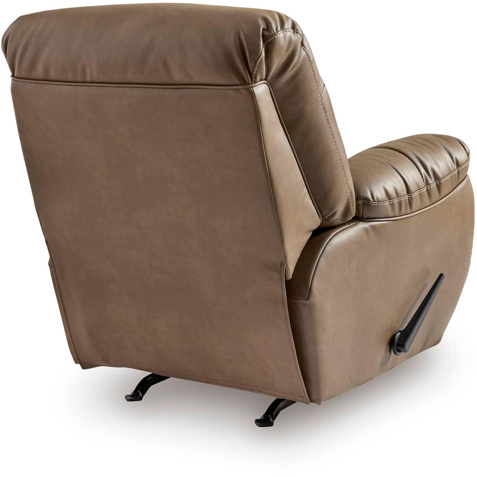  Manufacturer Color_Biscotti --  Signature Design by Ashley Elksworth Rocker Leather Look Recliner IMAGE 4