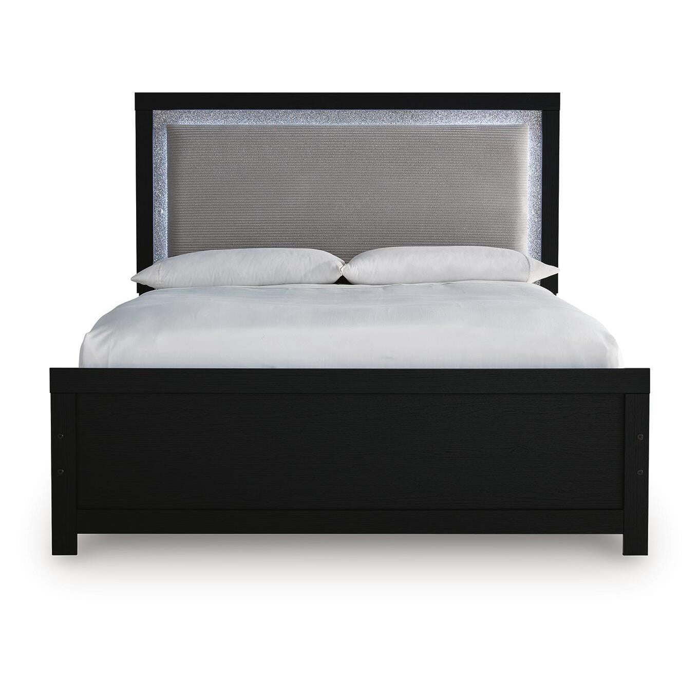  Size_Queen --  Maeling PCB1115B6 Queen Upholstered Panel Bed IMAGE 1