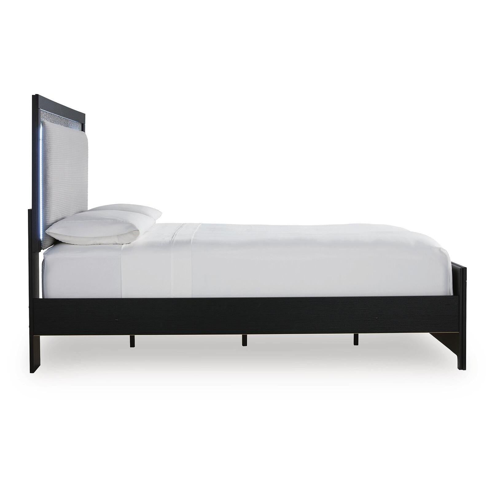  Size_Queen --  Maeling PCB1115B6 Queen Upholstered Panel Bed IMAGE 2
