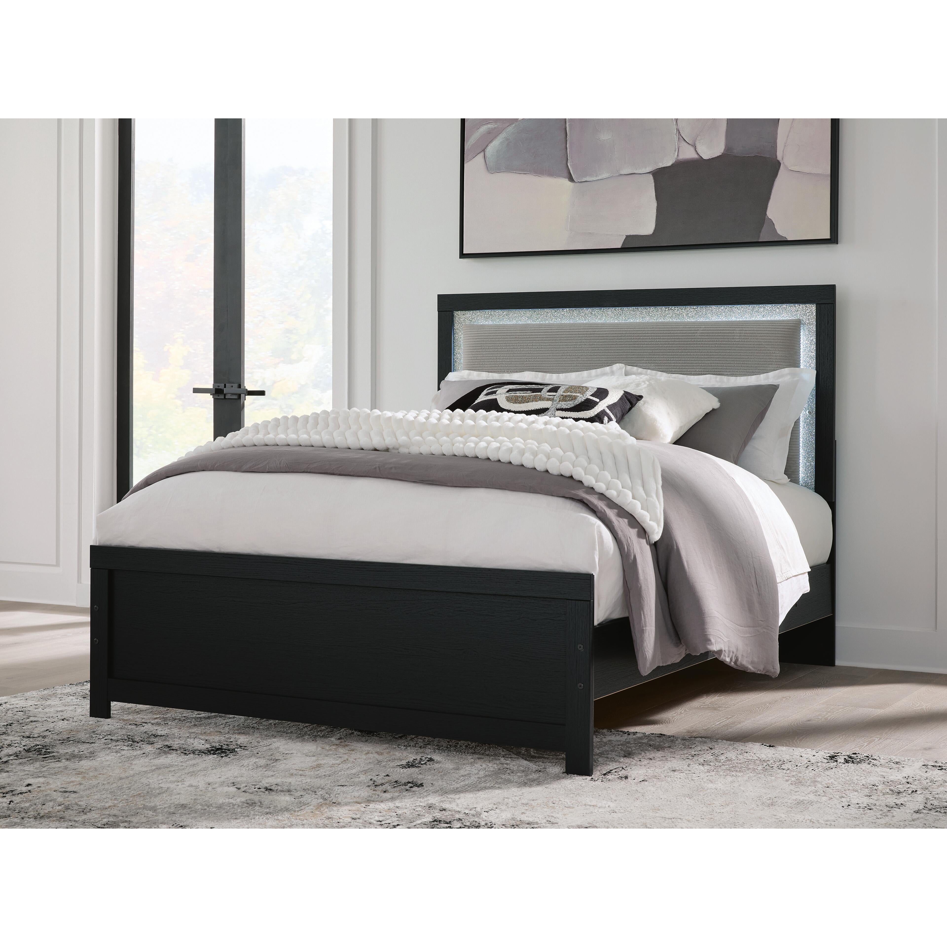  Size_Queen --  Maeling PCB1115B6 Queen Upholstered Panel Bed IMAGE 6