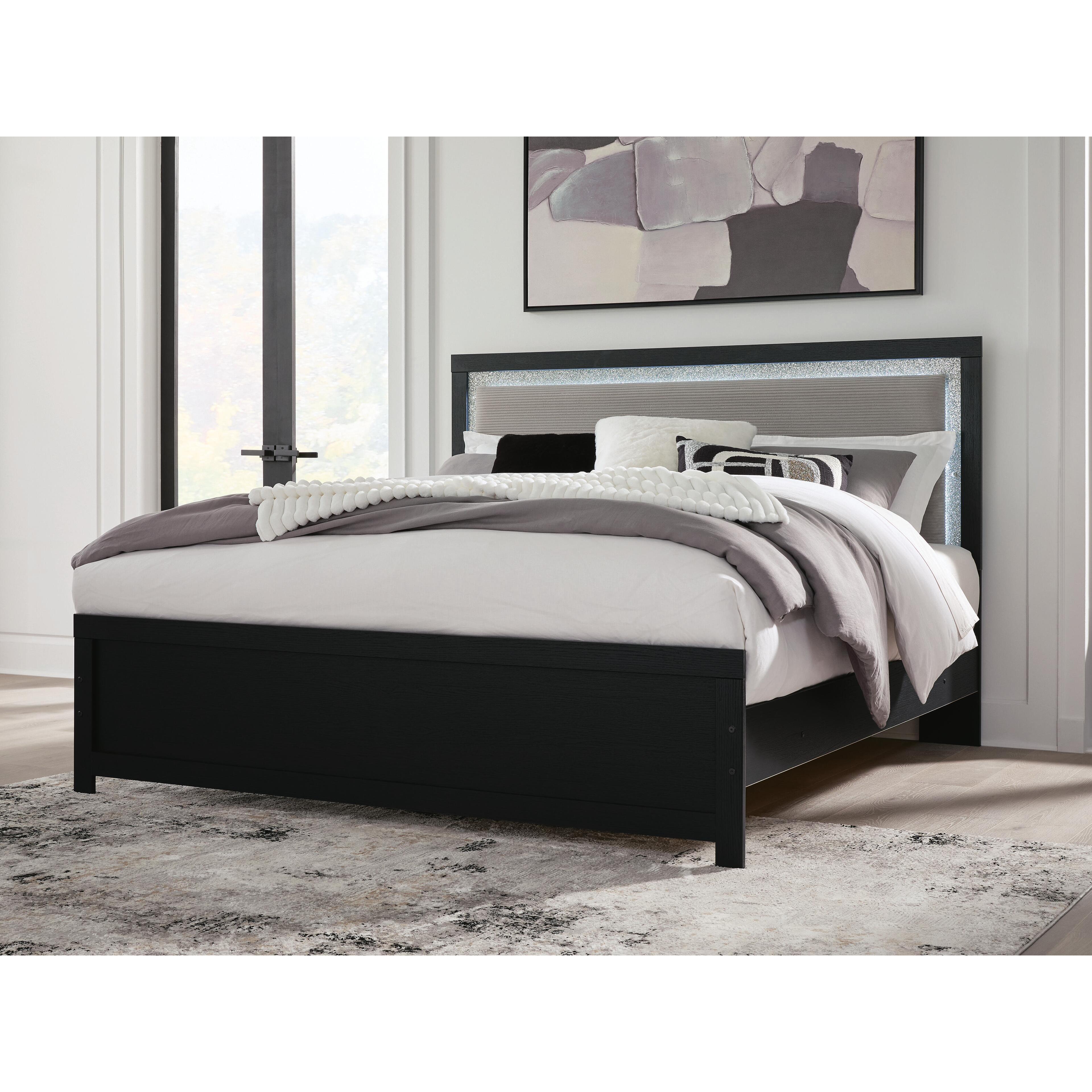  Size_King --  Maeling PCB1115B8 King Upholstered Panel Bed IMAGE 2