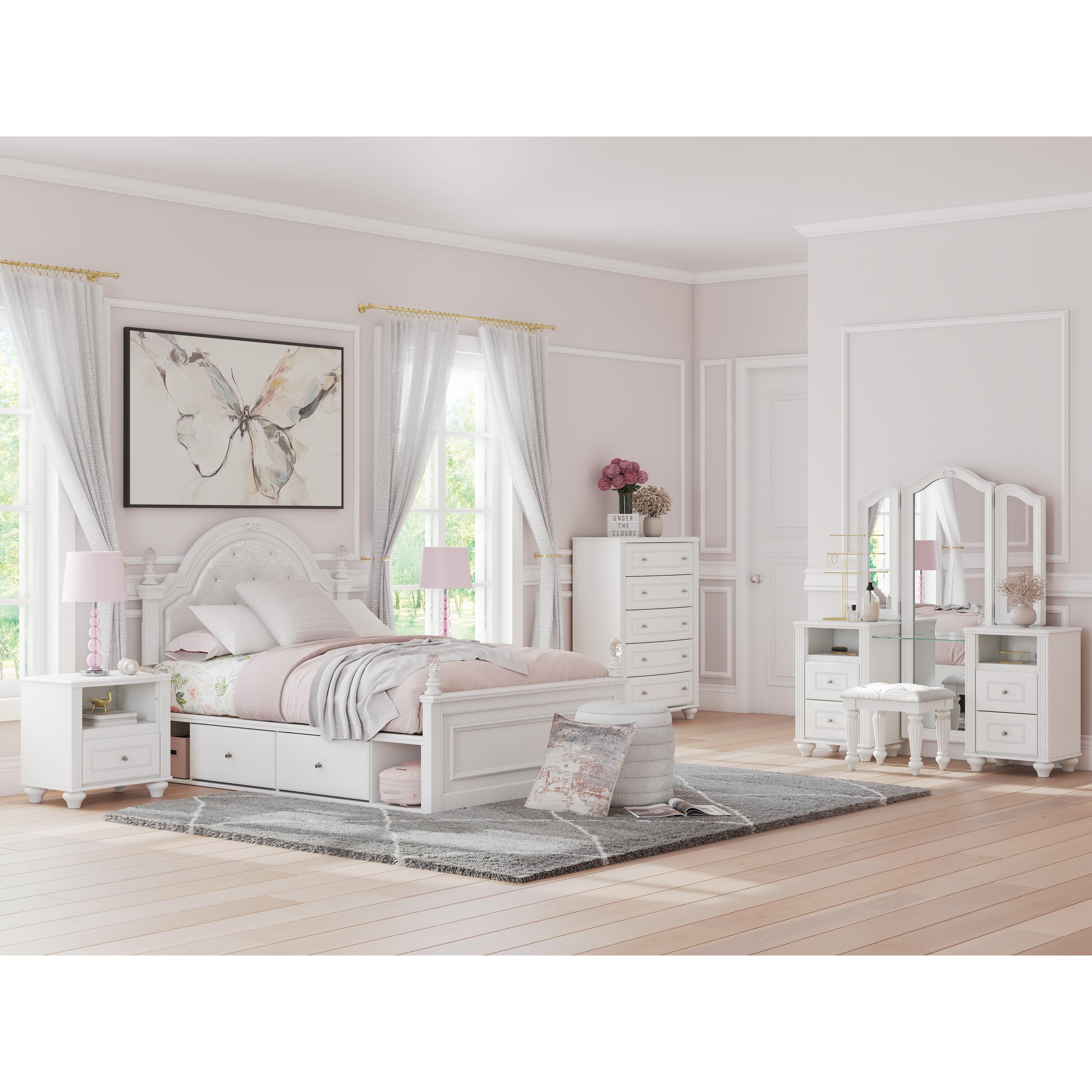  Size_Full --  Kozlani PCB1819B10 Full Upholstered Panel Storage Bed IMAGE 12