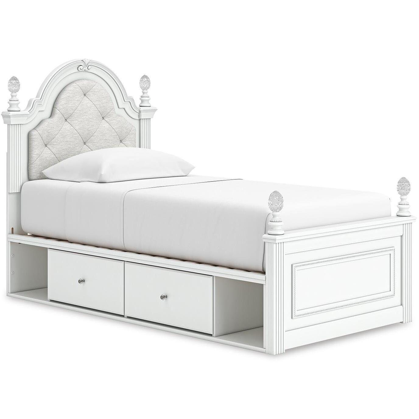  Size_Twin --  Signature Design by Ashley Kozlani Upholstered Panel Bed with Storage IMAGE 1