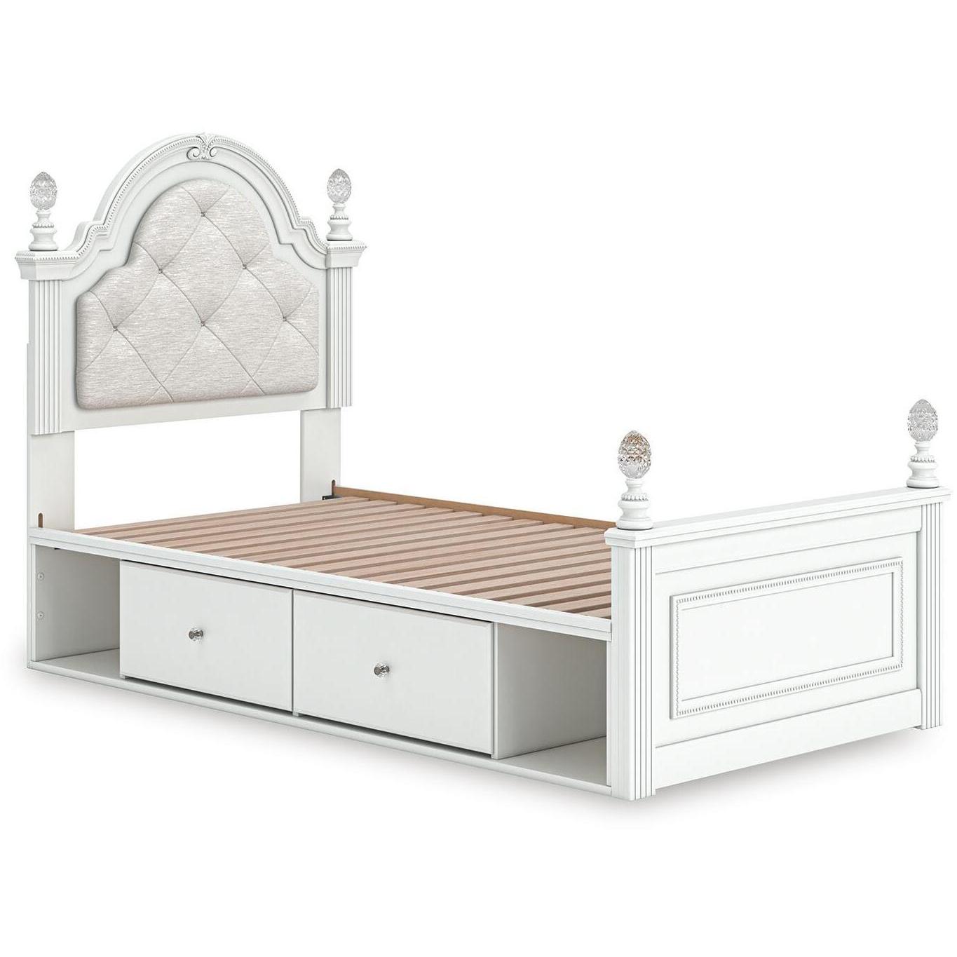  Size_Twin --  Signature Design by Ashley Kozlani Upholstered Panel Bed with Storage IMAGE 5