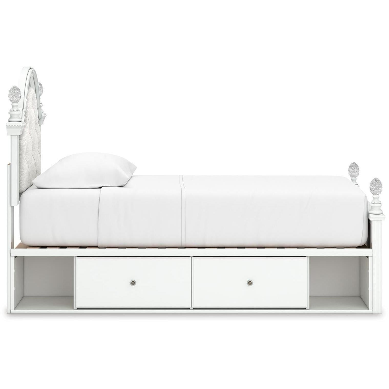  Size_Twin --  Signature Design by Ashley Kozlani Upholstered Panel Bed with Storage IMAGE 6