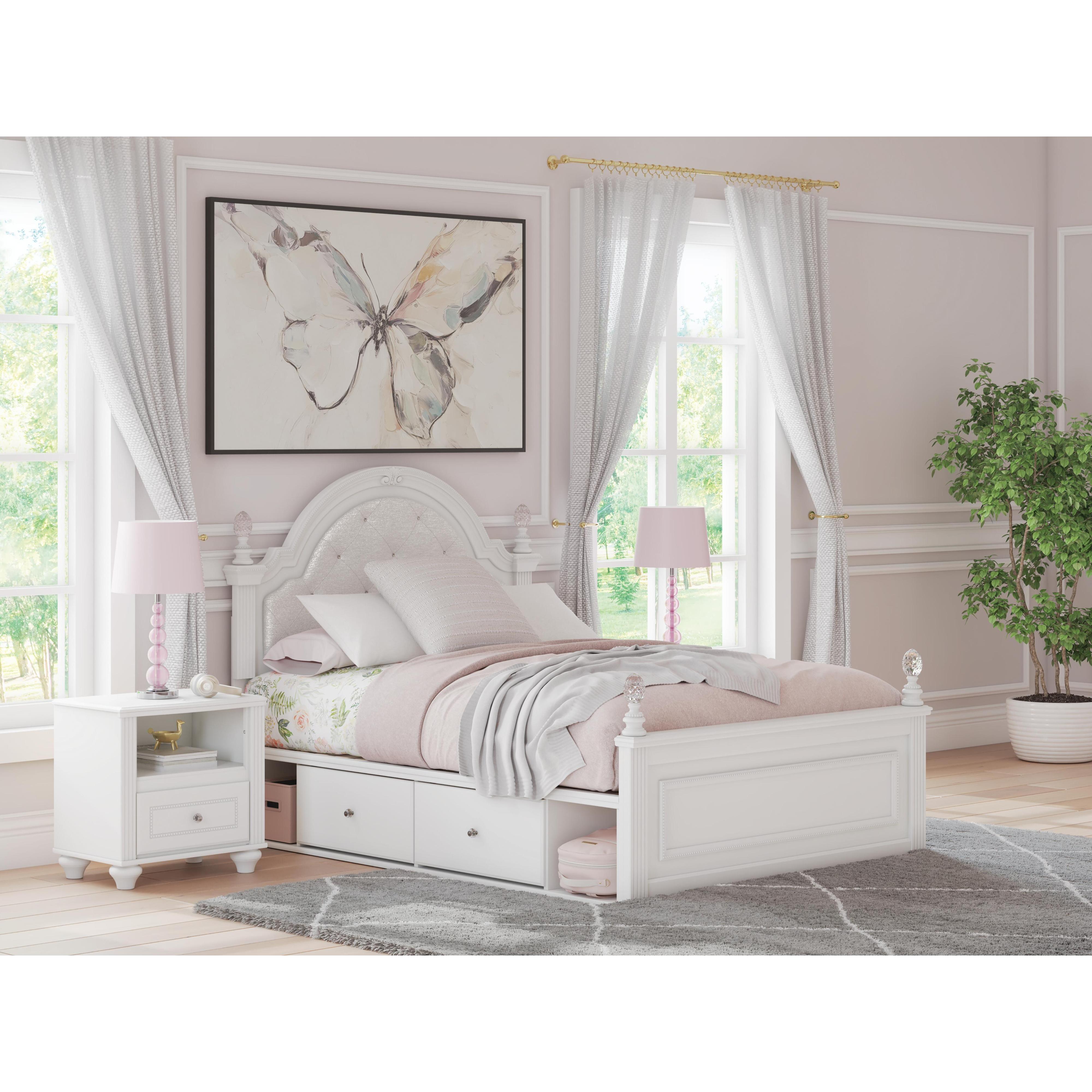  Size_Full --  Kozlani PCB1819B18 Full Upholstered Panel Bed with Storage IMAGE 2