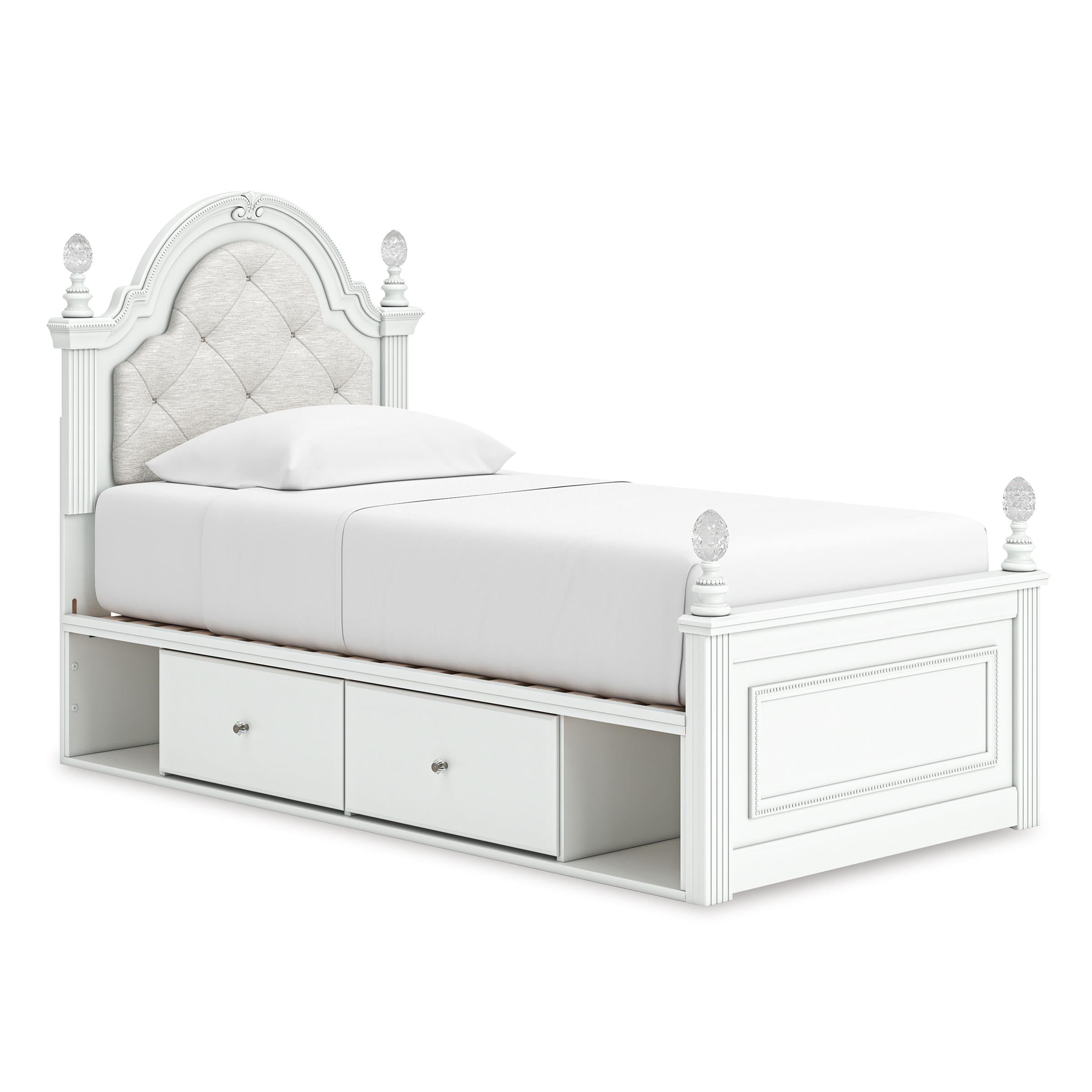  Size_Twin --  Signature Design by Ashley Kozlani Upholstered Panel Bed with Storage IMAGE 1