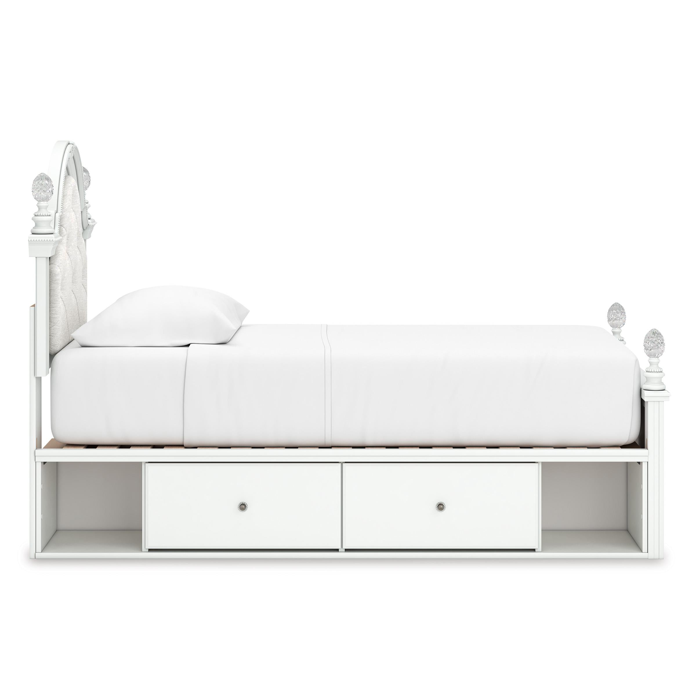  Size_Twin --  Signature Design by Ashley Kozlani Upholstered Panel Bed with Storage IMAGE 4