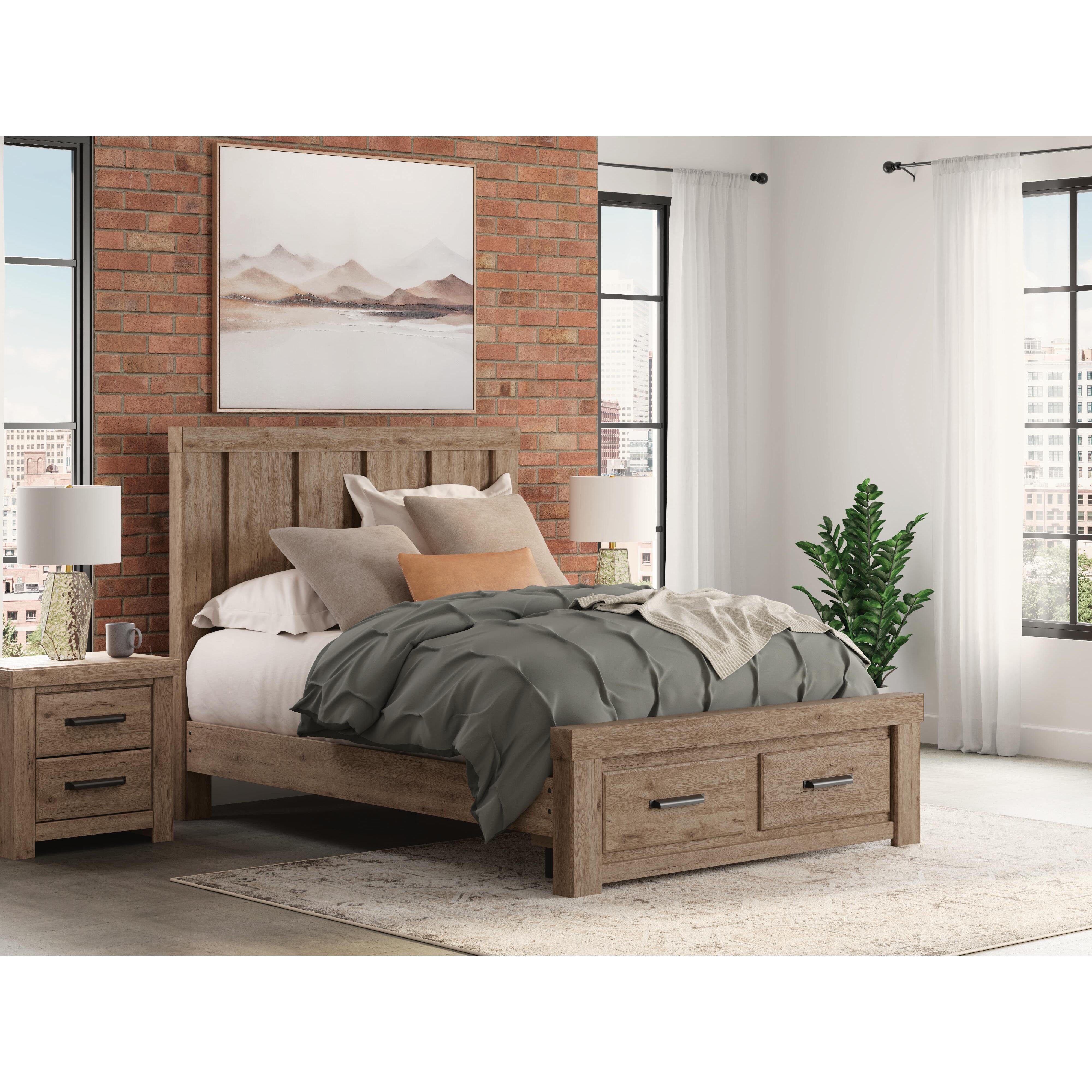  Size_Queen --  Signature Design by Ashley Oliandon Panel Bed with Storage IMAGE 10