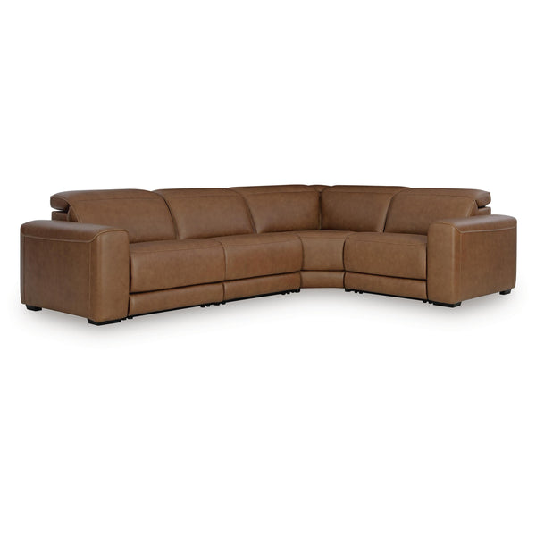 Signature Design by Ashley Magic Man Power Reclining Leather Match 4 pc Sectional PCU1070046A/PCU1070058/PCU1070062/PCU1070077