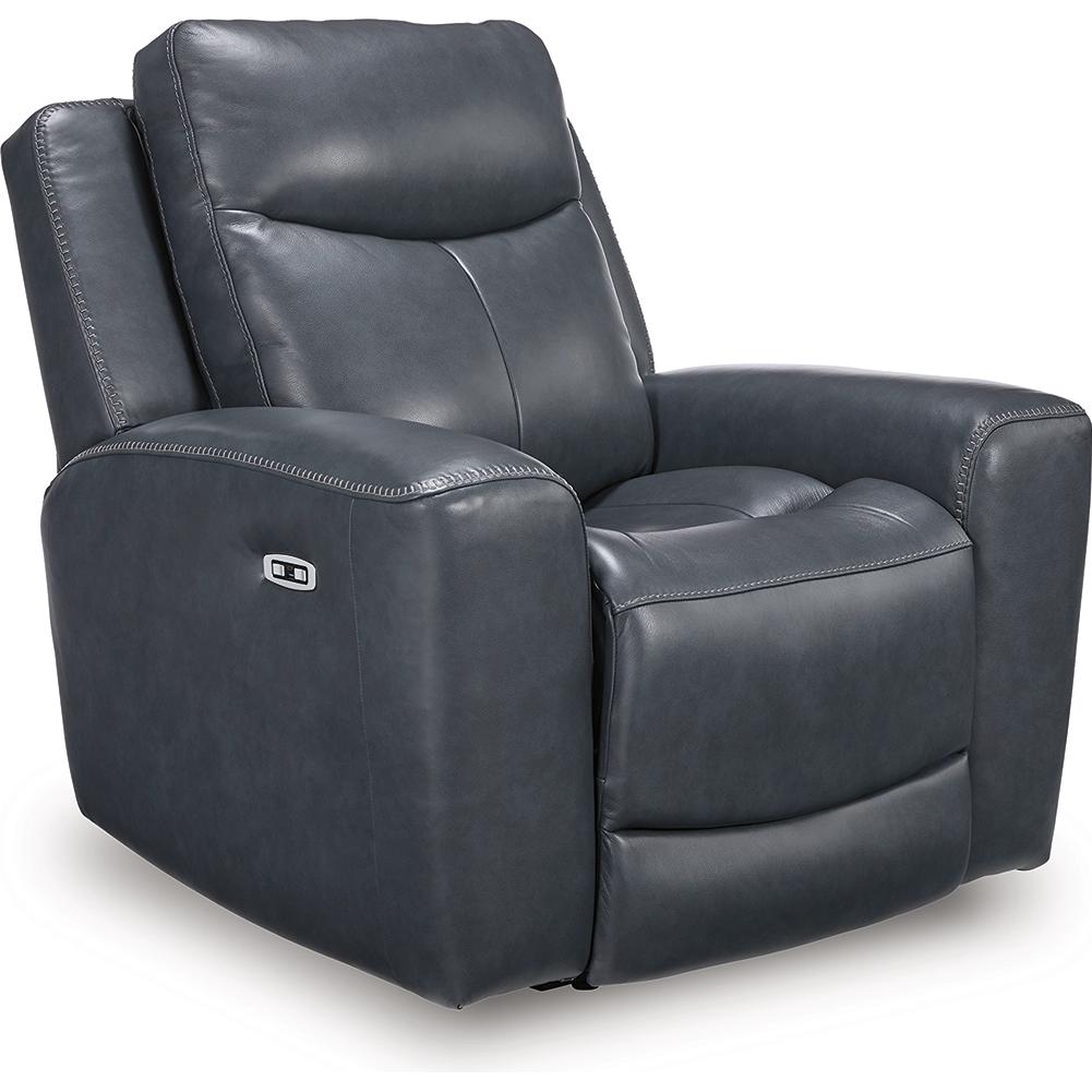  Manufacturer Color_Admiral --  Signature Design by Ashley Next Move Power Leather Match Recliner IMAGE 1