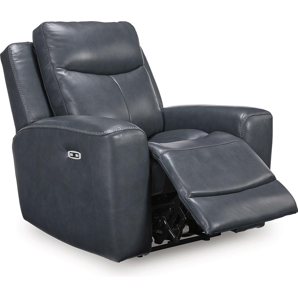  Manufacturer Color_Admiral --  Signature Design by Ashley Next Move Power Leather Match Recliner IMAGE 2