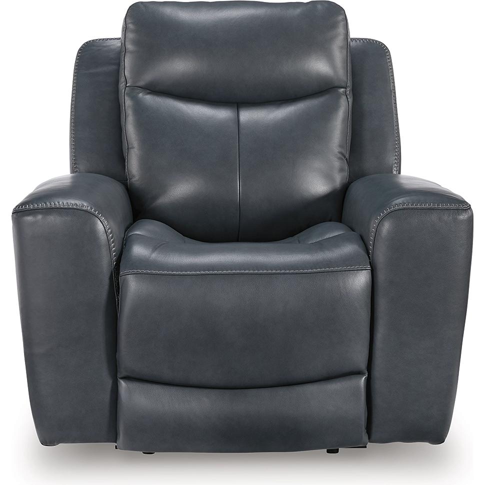  Manufacturer Color_Admiral --  Signature Design by Ashley Next Move Power Leather Match Recliner IMAGE 3
