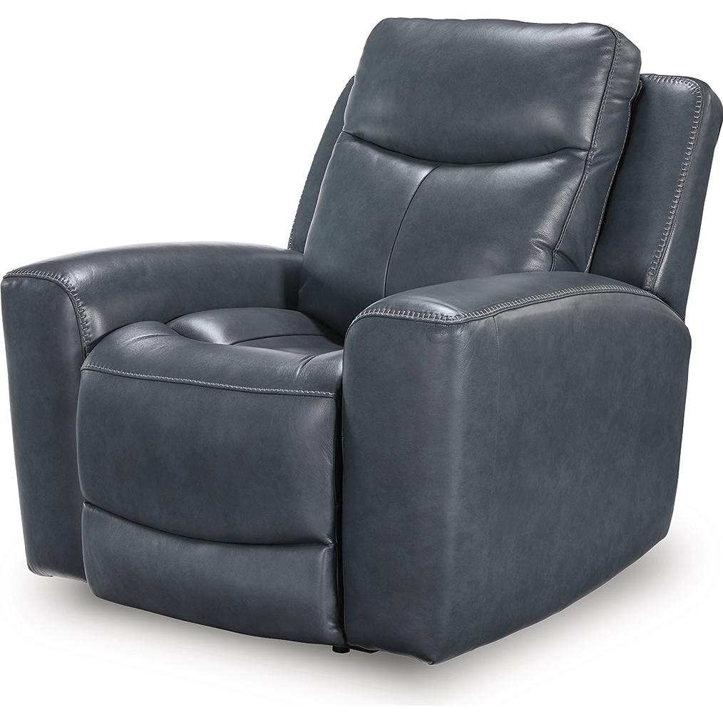  Manufacturer Color_Admiral --  Signature Design by Ashley Next Move Power Leather Match Recliner IMAGE 4